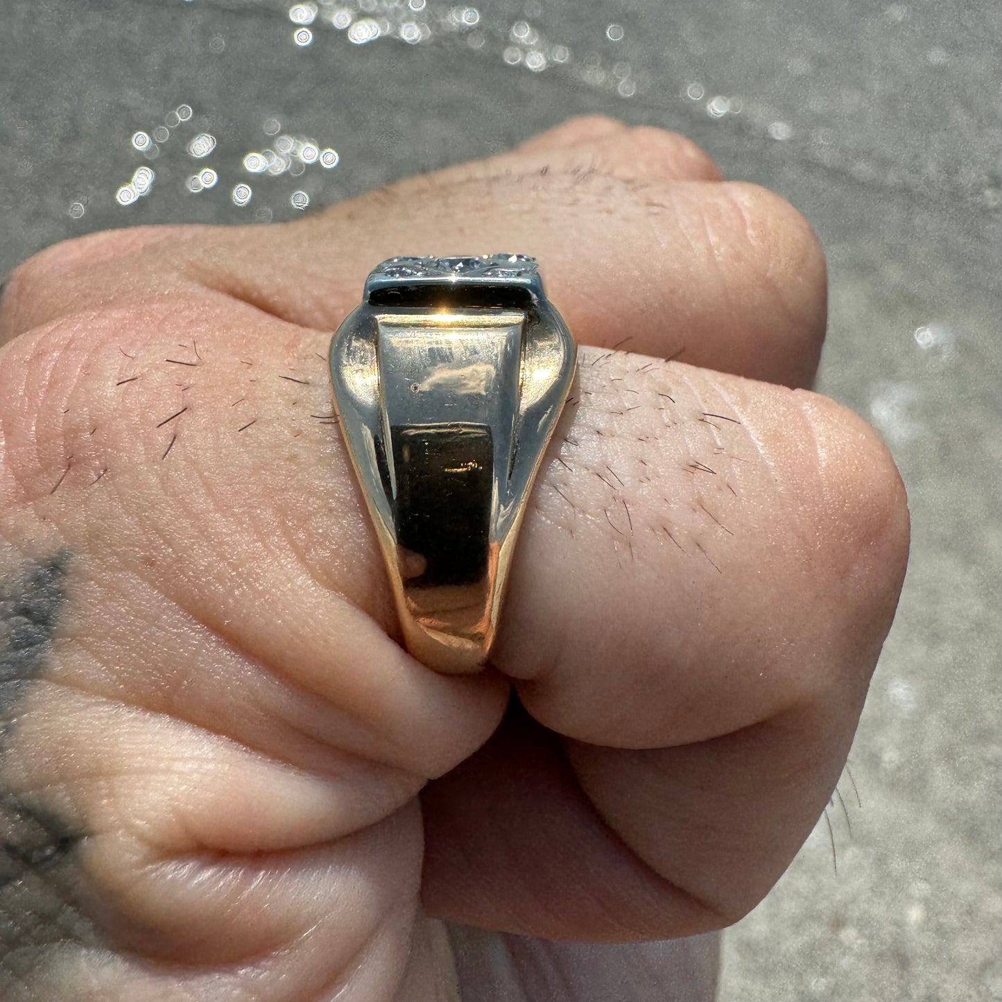 Mid-Century 14k Yellow Gold .45CTW Natural VS Diamond Cluster Ring (6.5)