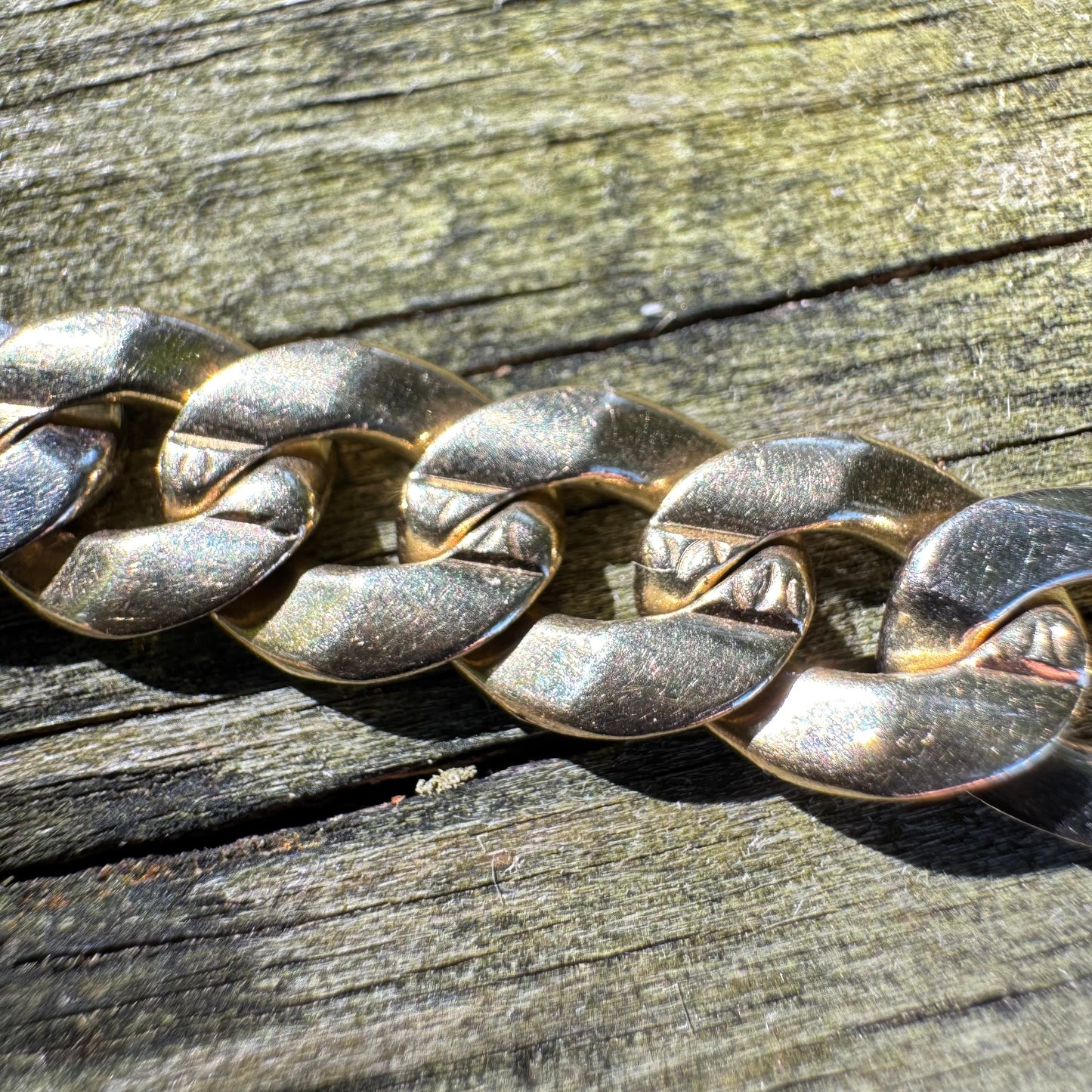 Vintage Solid 14k Yellow Italian Gold Heavyweight Tony Soprano Link Bracelet (8.5”)
