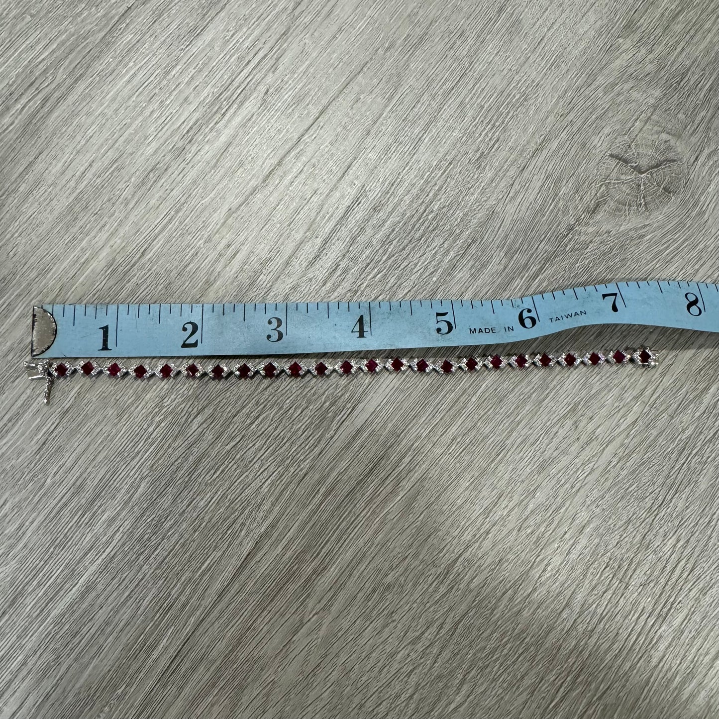 Brand New 14k White Gold 4.8ctw Natural Pigeon Blood Burmese Ruby And 1.5ctw Natural VS Diamond Bracelet (7.25”)