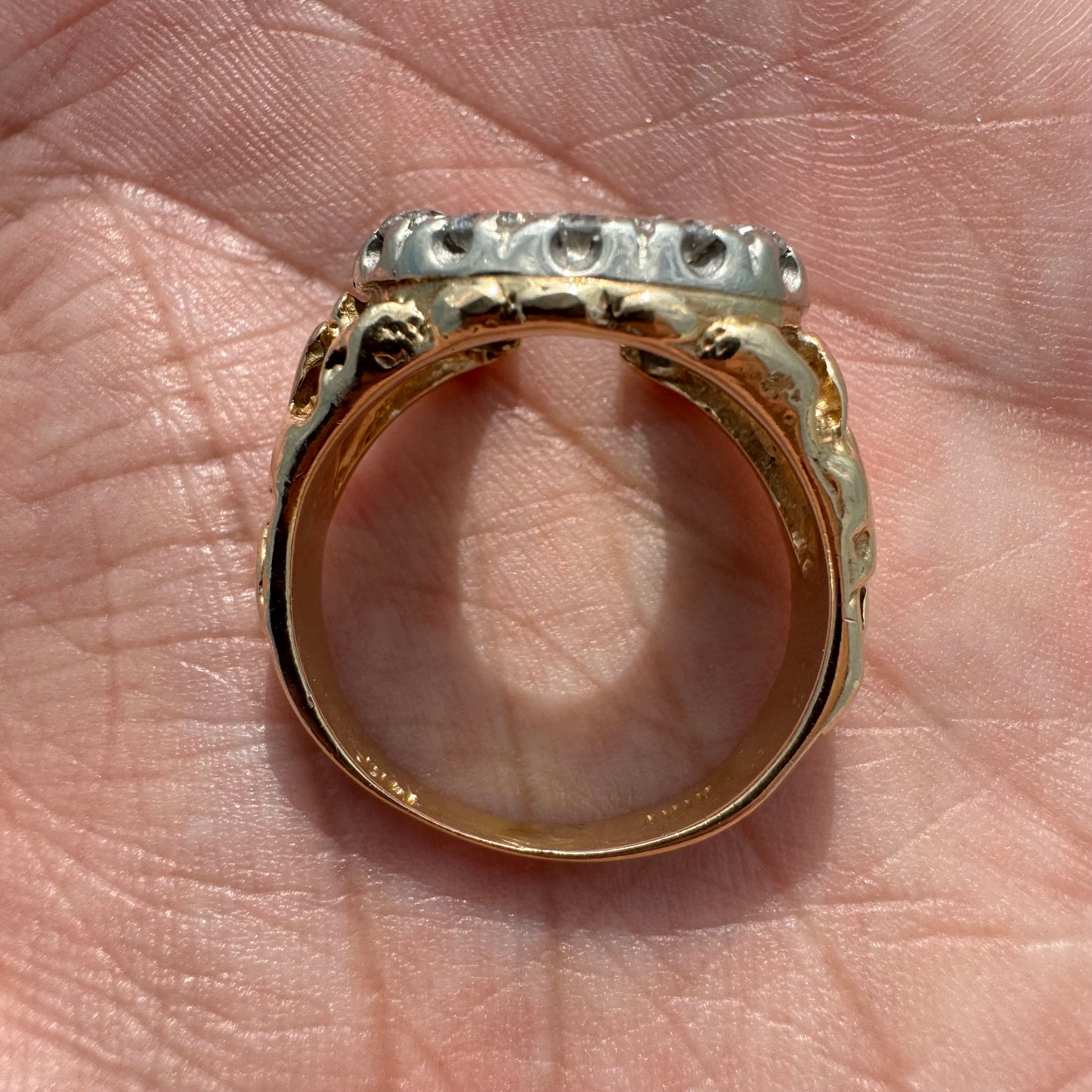 1980’s 14k Gold .77CTW Natural Diamond Horseshoe Nugget Ring (10)