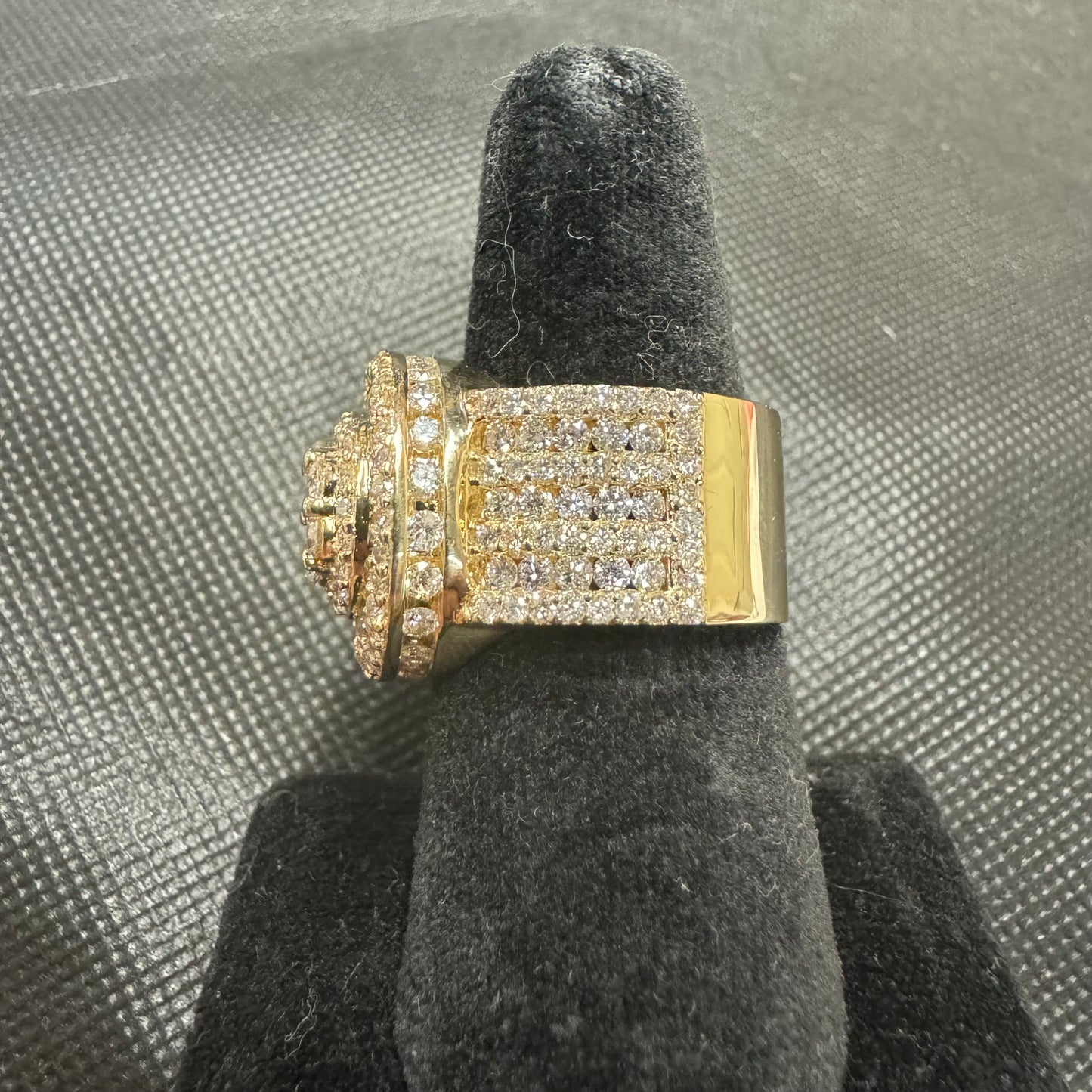 Custom 5.25ctw Natural VS Diamond Cluster 14k Yellow Gold Championship Ring (10.5)