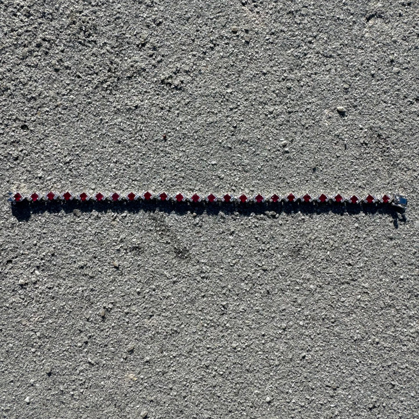 Brand New 14k White Gold 4.8ctw Natural Pigeon Blood Burmese Ruby And 1.5ctw Natural VS Diamond Bracelet (7.25”)