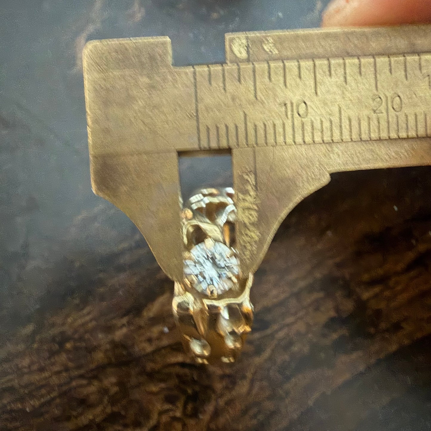 Vintage Solid 14k Yellow Gold .85ct Natural Old Euro Cut Diamond Solitaire Nugget Ring (11.5)
