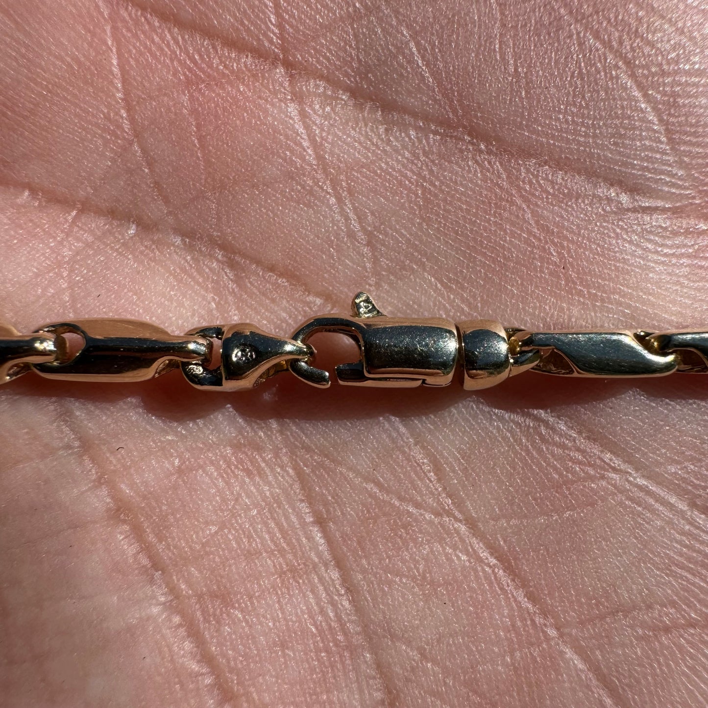 Vintage Solid 14k Yellow Gold Fish Eye Link Necklace (20.25”)