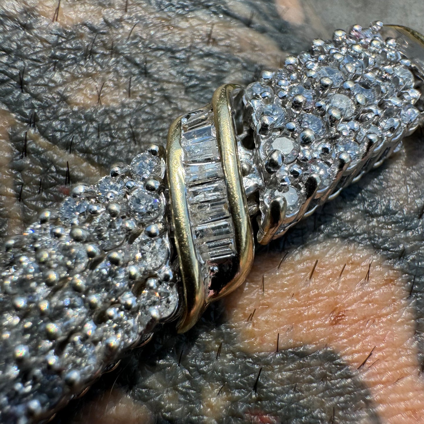 1990’s Two-Tone 14k Gold 7.55CTW Natural Diamond Bracelet (7.15”)