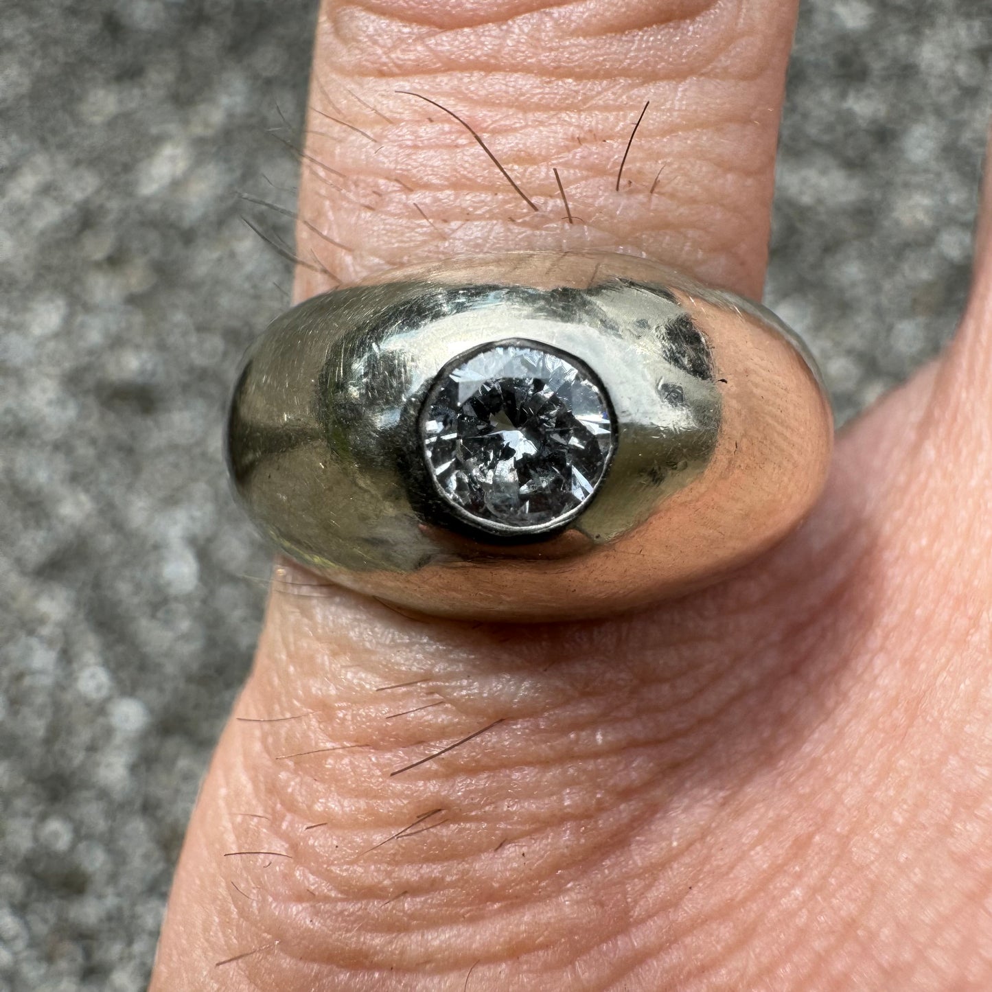 Vintage 14k Gold 1/3CT Natural Diamond Gypsy Ring (7)
