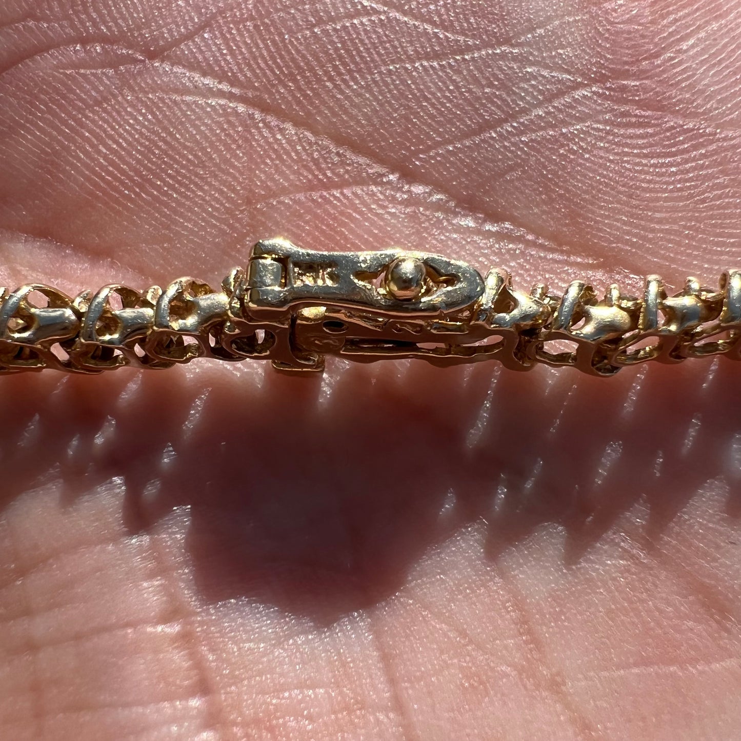 Vintage 14k Yellow Gold Heavyweight 2.0CTW Natural Diamond S-Link Tennis Bracelet (7.35”)