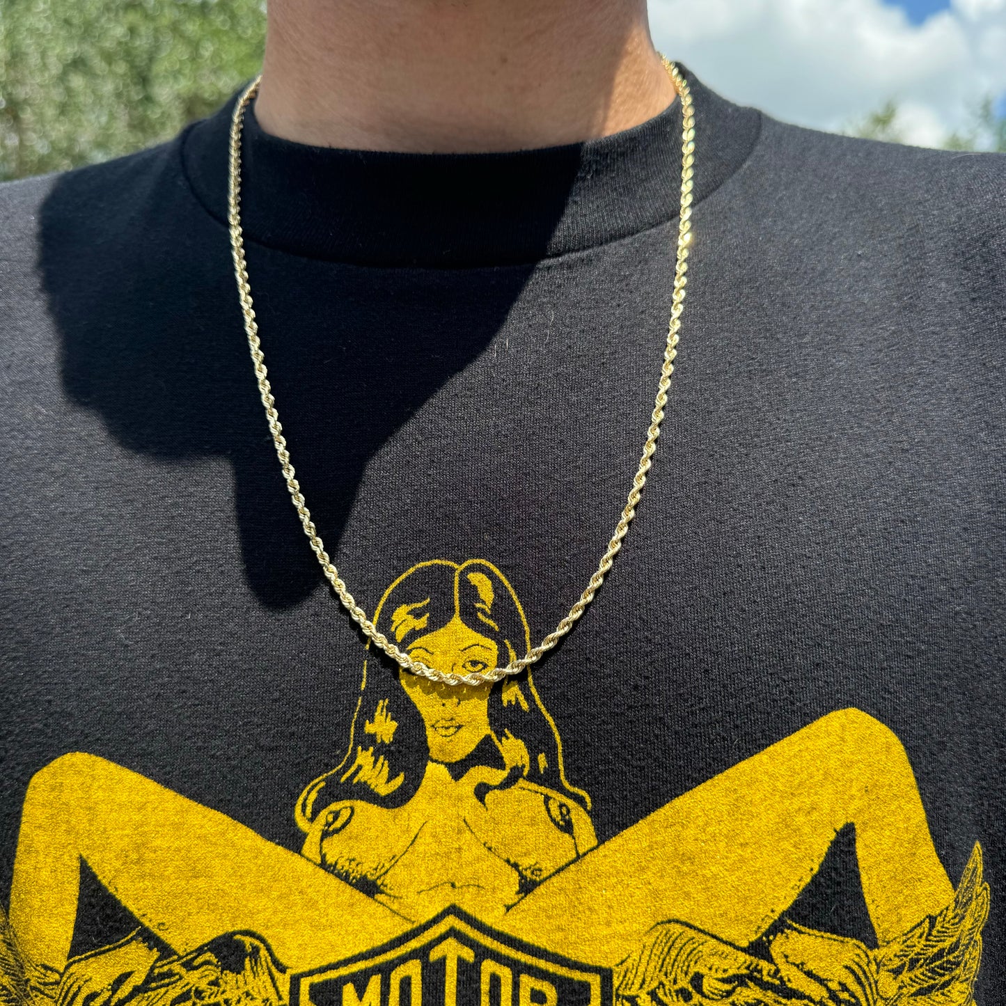 1980’s/90’s Solid 14k Diamondcut Yellow Gold Rope Chain Necklace By Michael Anthony (24”)