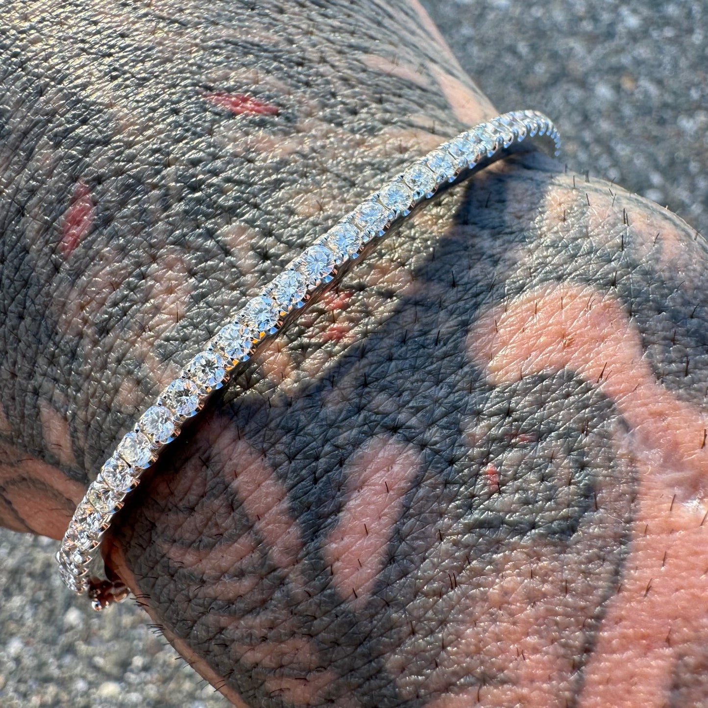Brand New 14k White Gold 3.64CTW VS2 Natural Diamond Bangle (6.5”-7.5”)