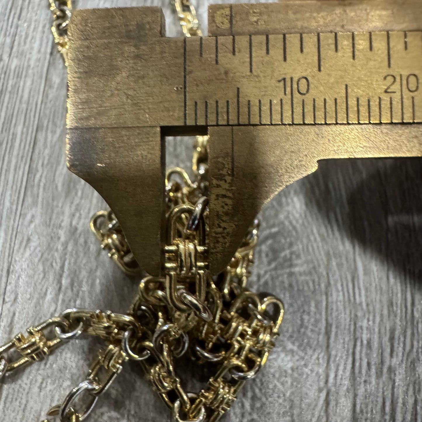 Vintage Auritalia Designer Made Solid 14k Yellow Gold Horsebit Link Necklace (18.5”)