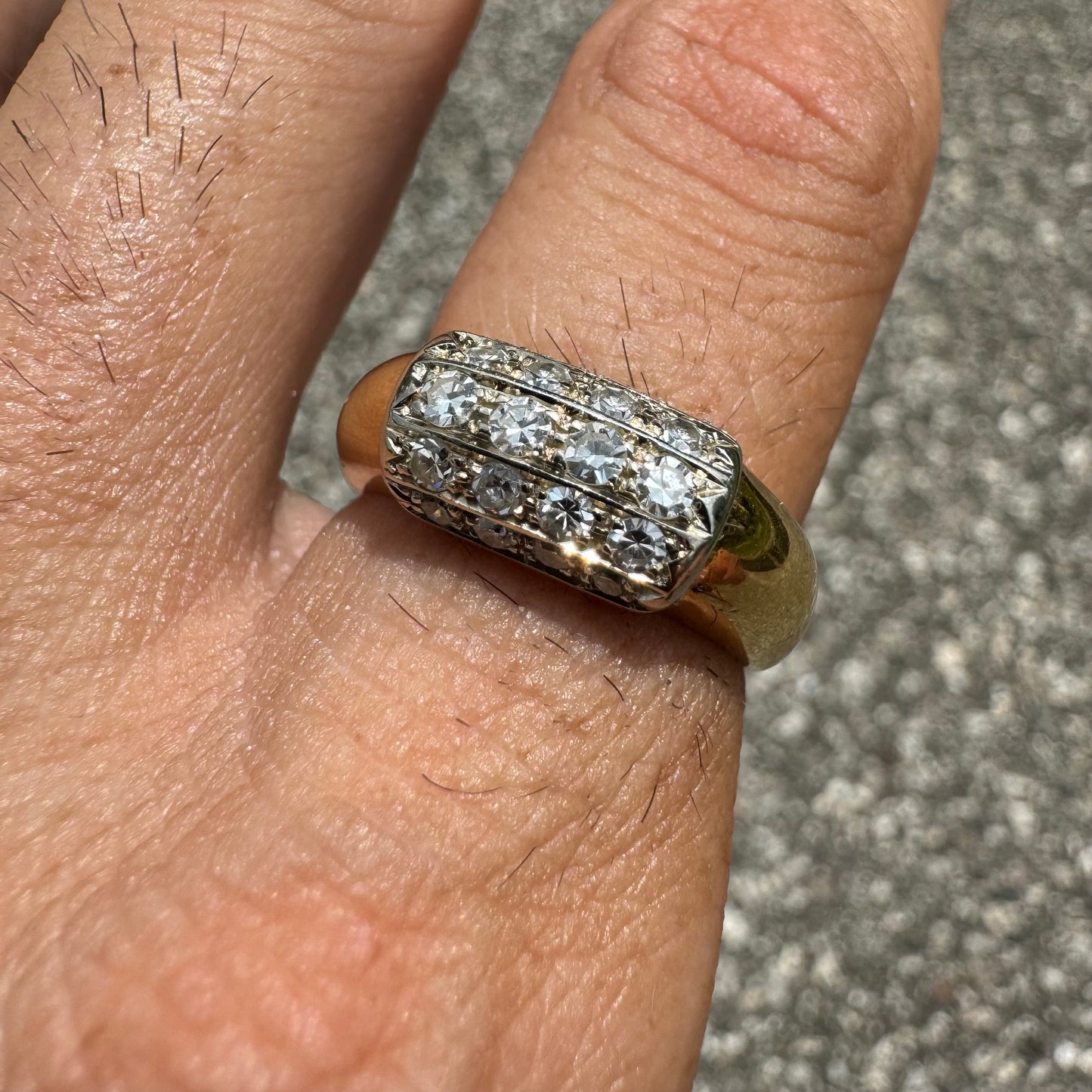 Vintage 14k Yellow Gold 1.0CTW Flawless/VVS1 Natural Diamond Ring (8.75)