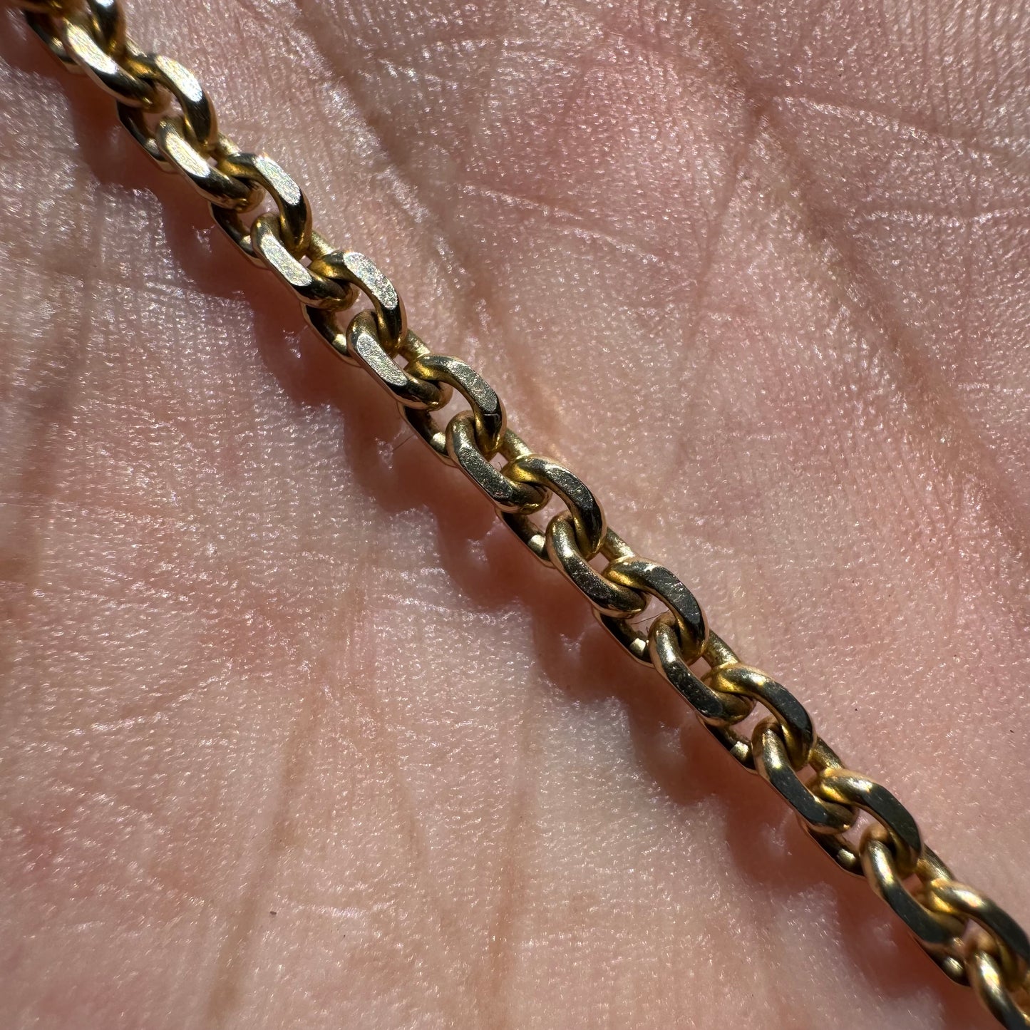 Vintage Solid 14k Yellow Gold “Biker Chain” Anchor Link Necklace (25”)