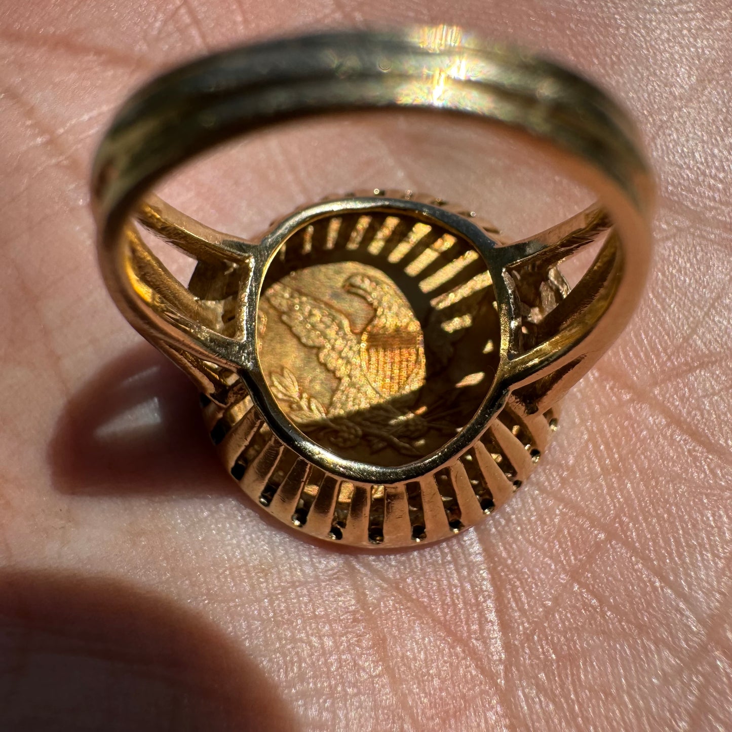 1906 Liberty Head $2.50 (22k) Gold Coin Ring (6)