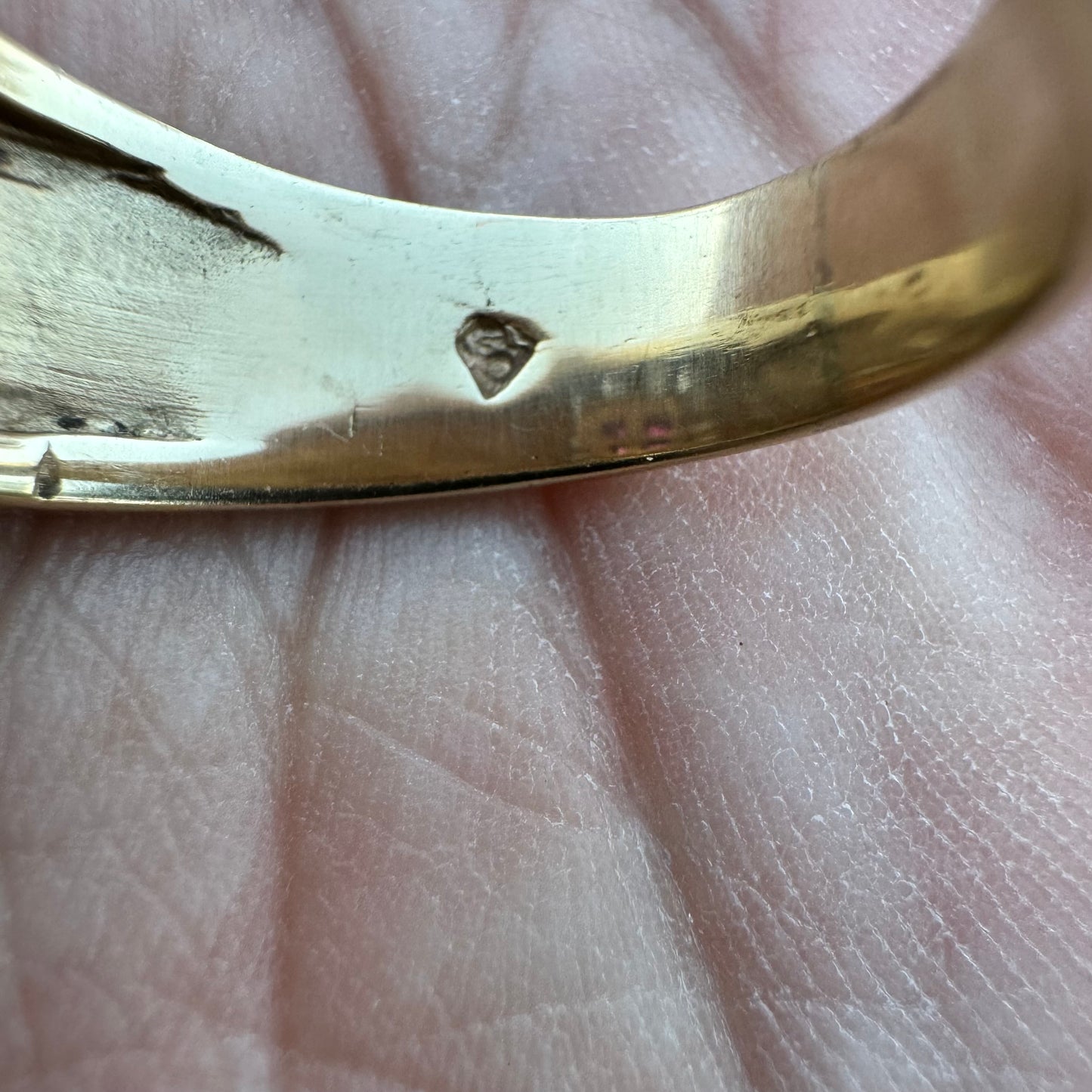 Vintage Custom Made 14k Yellow Gold .60ctw Natural Diamond And .40ctw Ruby Signet Ring (10.75)
