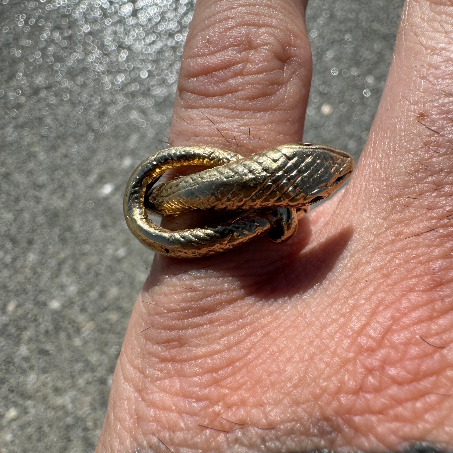Victorian 14k Yellow Gold Snake Ring (5.5)