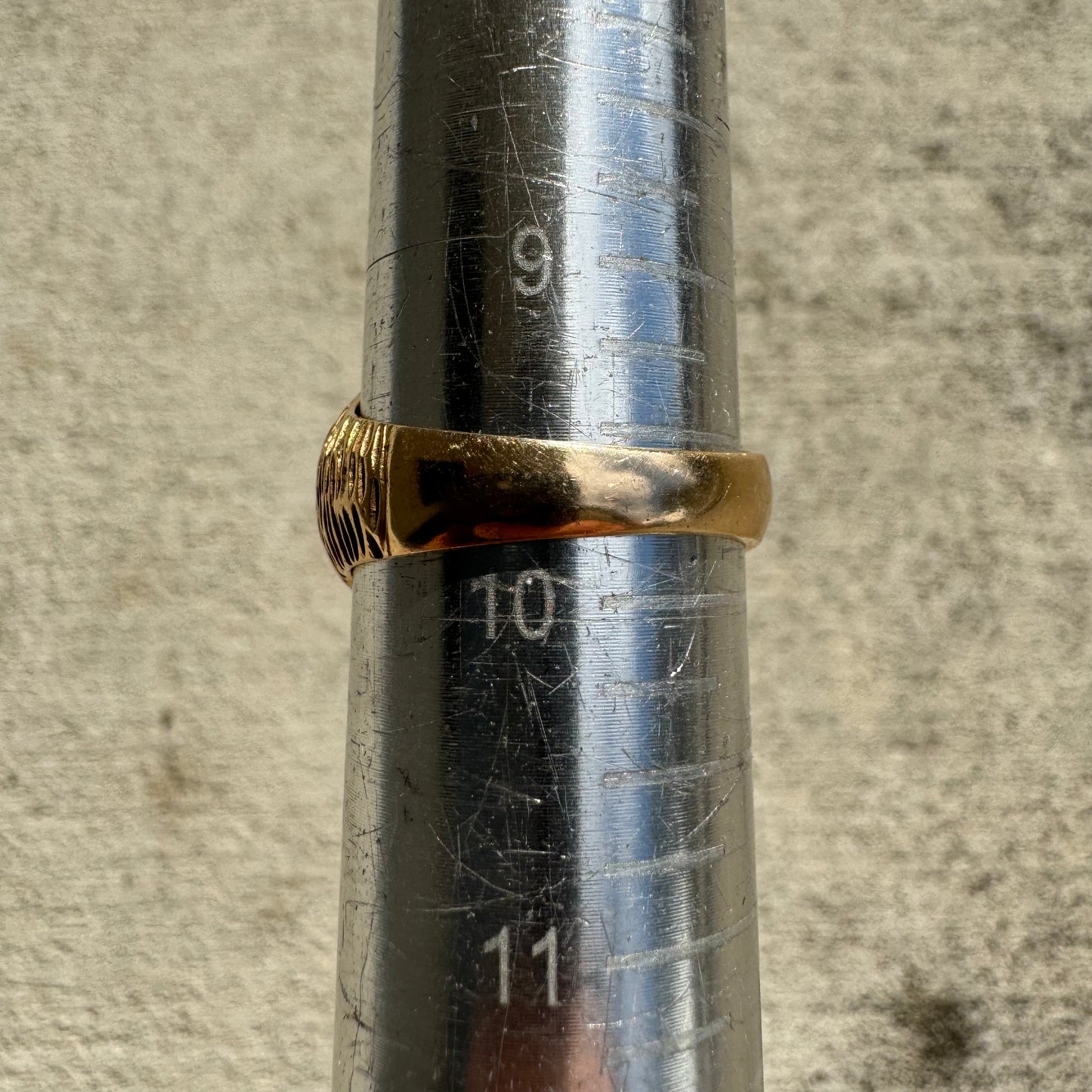 Mid-Century 10k Yellow Gold Mexican Fire Agate Signet Ring (9.75)