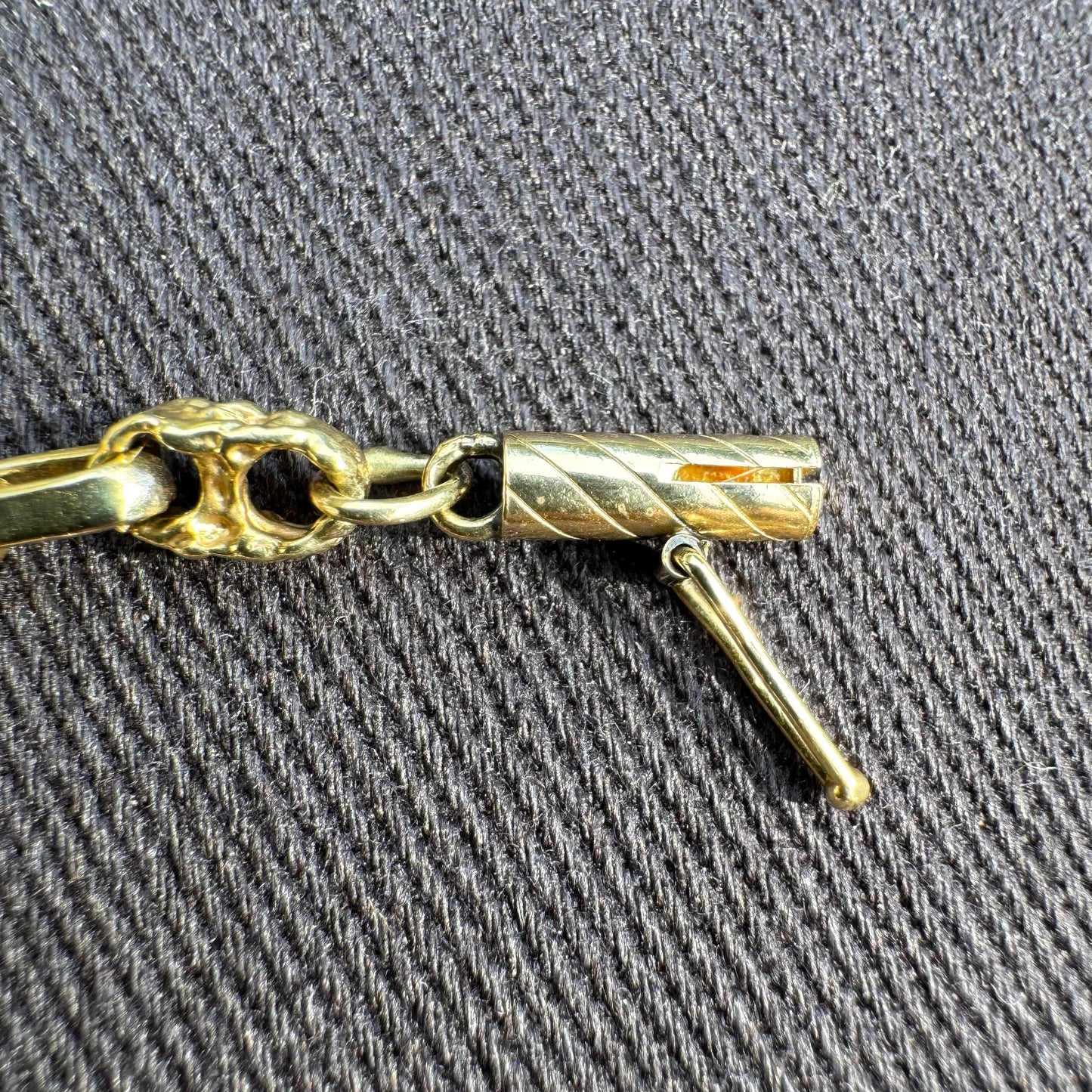1980’s Solid 14k Yellow Gold Brutalist Chaine D’Ancre Mariner Link Necklace (18.5”)