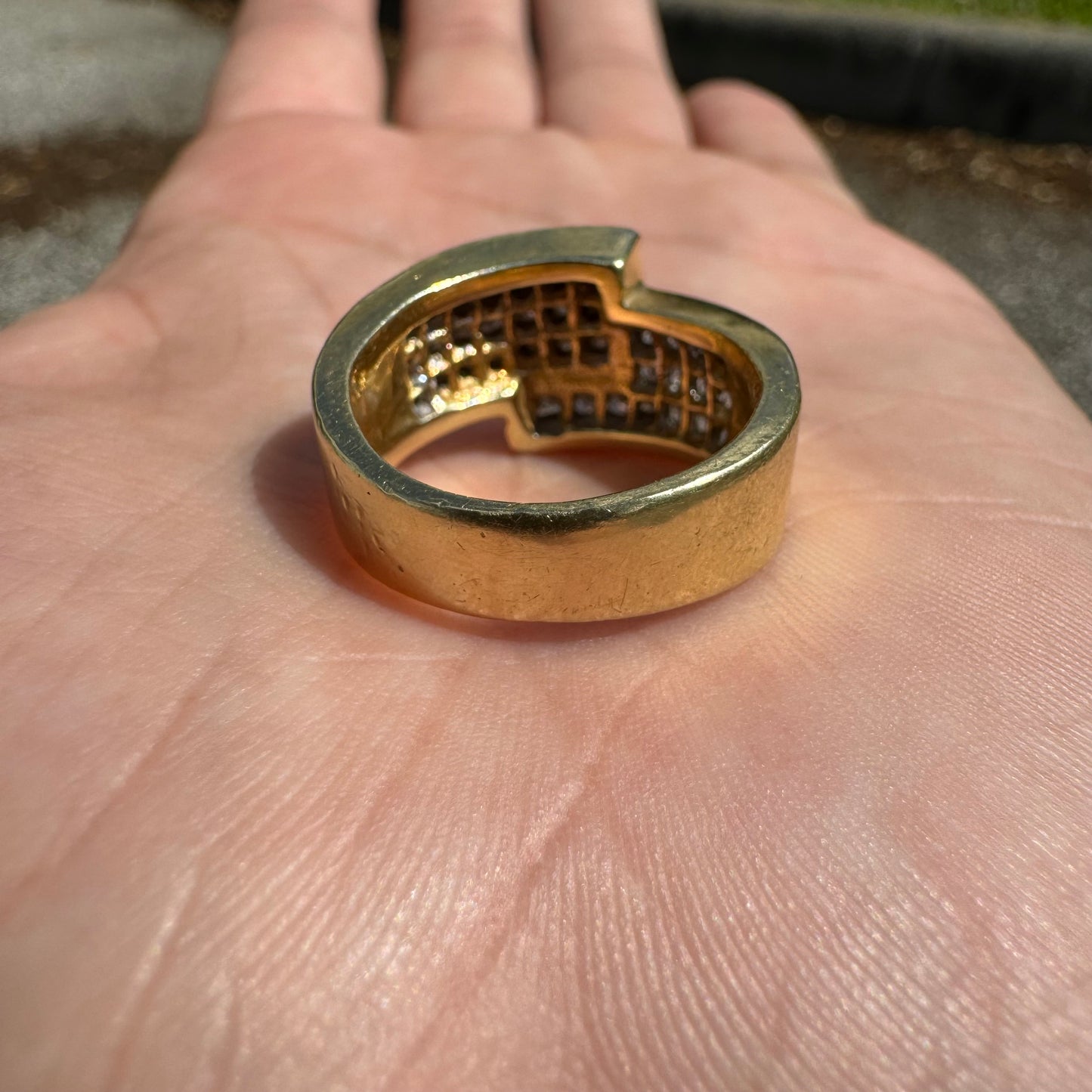 Vintage 18k Yellow Gold Custom Made 3.25CTW Princess Cut VS Diamond Ring (8.5)