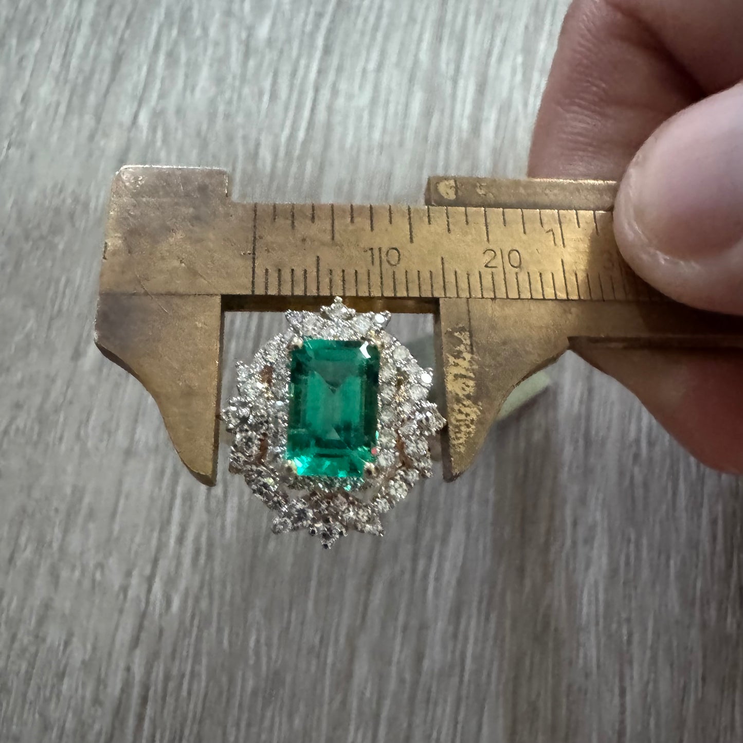 Brand New 14k Yellow Gold 1.62ct Natural Columbian Emerald .76ctw Natural VS White Diamond Ring (8)