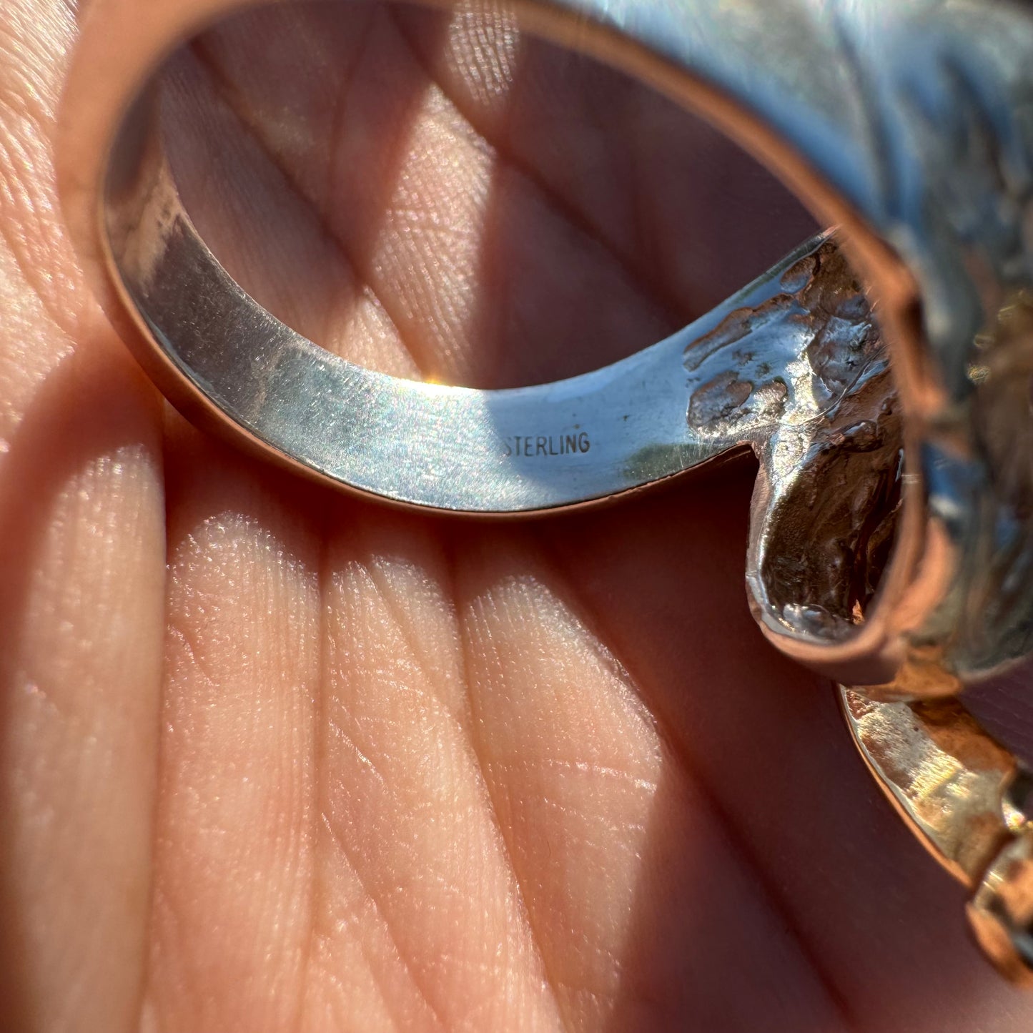 Vintage 14k Yellow Gold And Sterling Silver Grim Reaper Ring (11.75)
