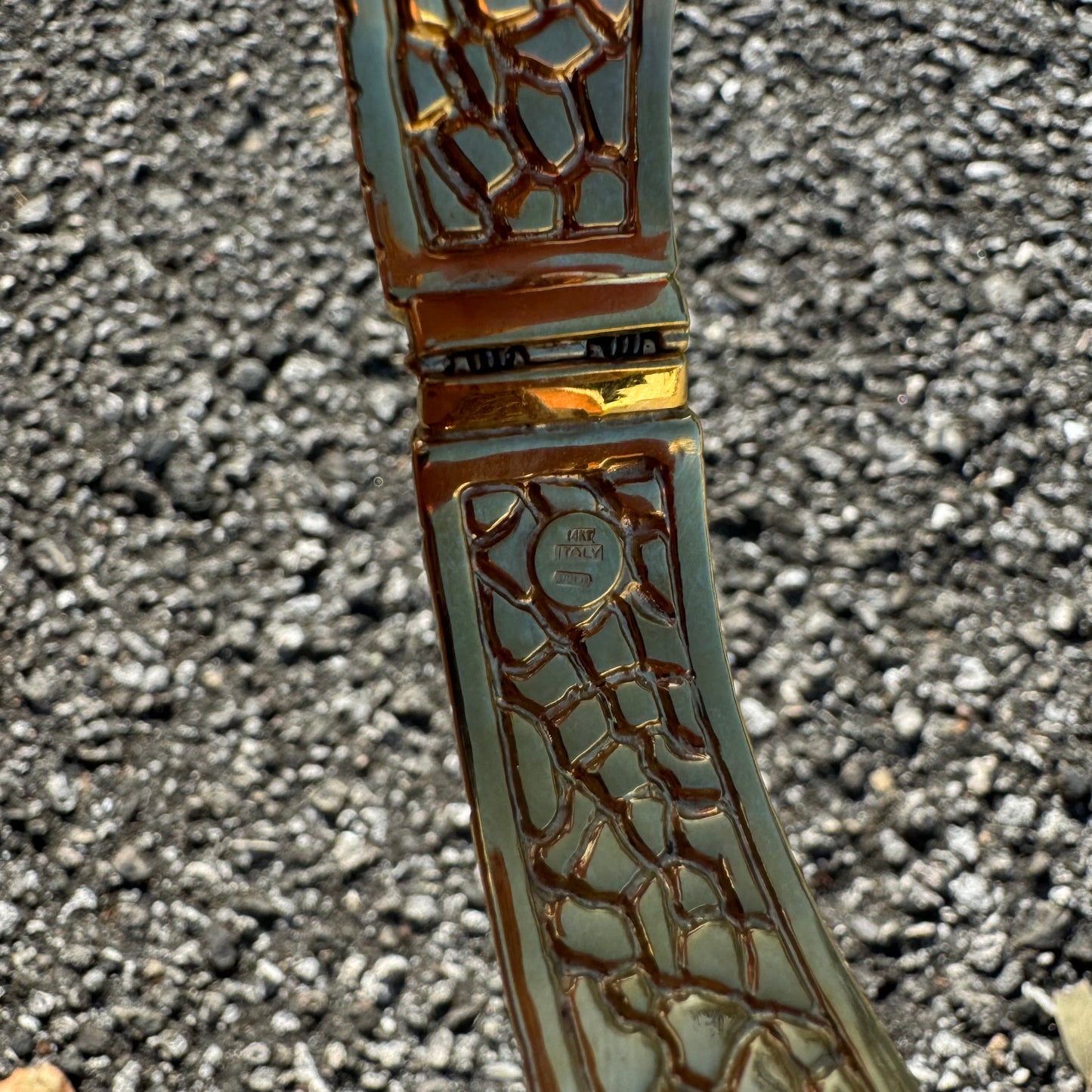 Vintage 14k Yellow Italian Gold Large Menacing Snake Bracelet (7”-8”)