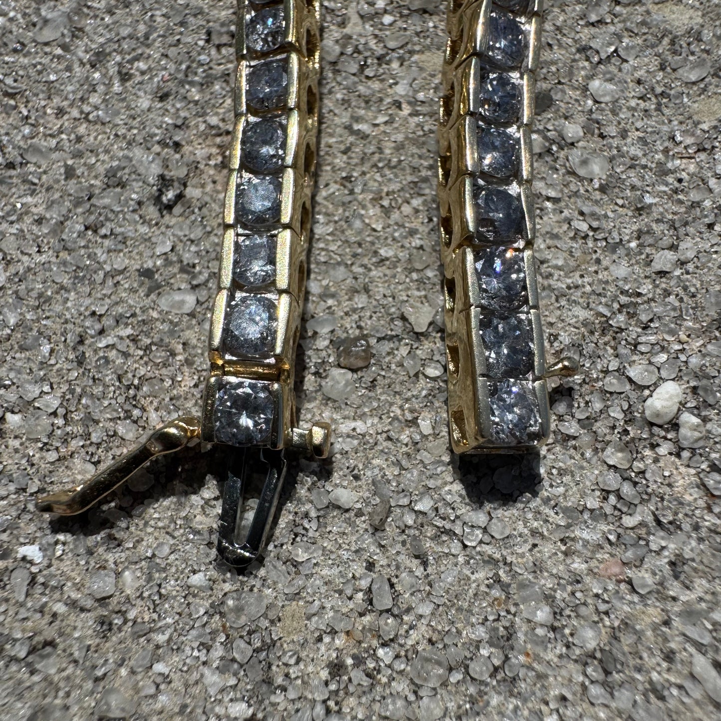 Vintage 7.0ctw Natural Diamond 14k Yellow Gold Channel Set Tennis Bracelet (7.35”)