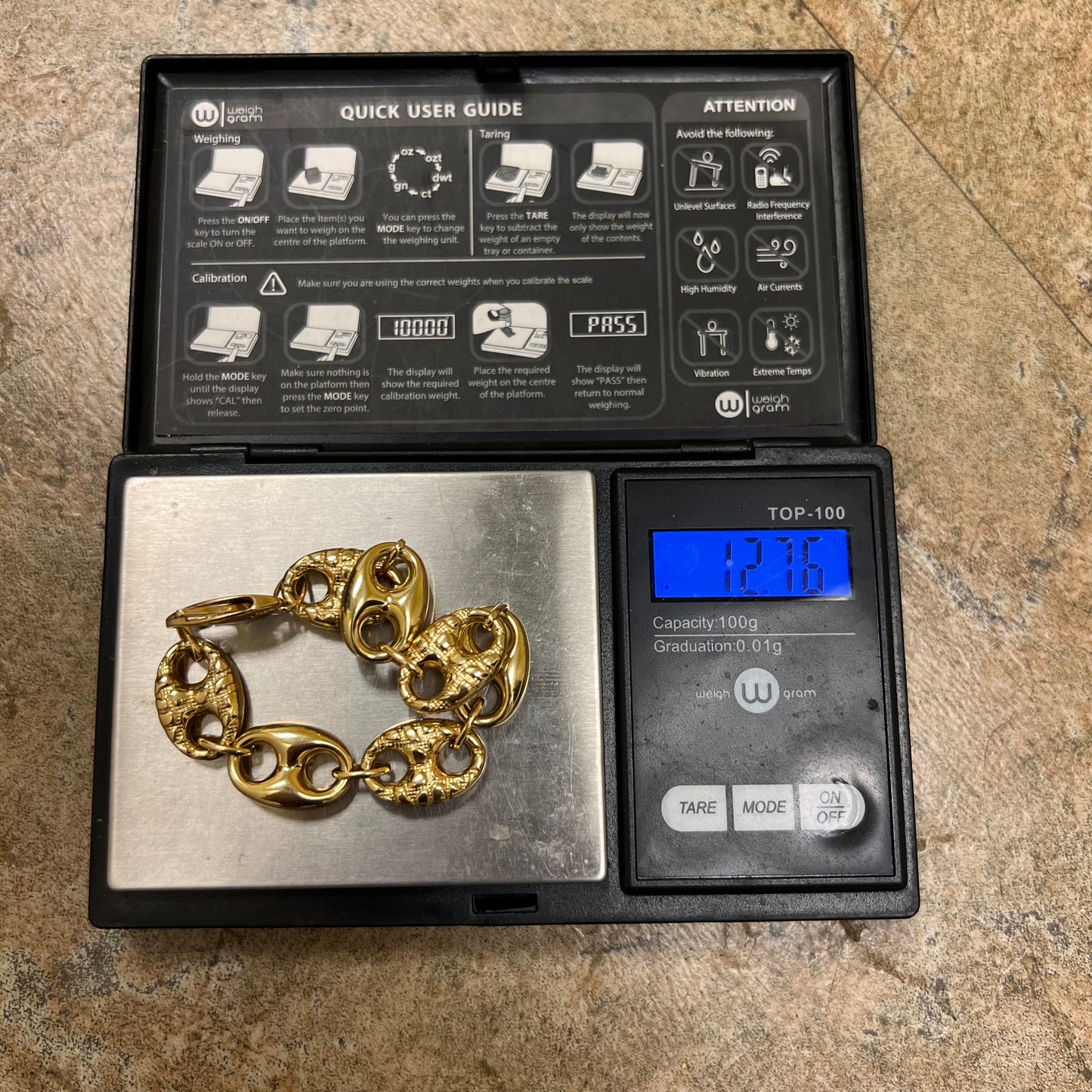 18k Yellow Gold Chunky Puffed Gucci Link Bracelet (7”)