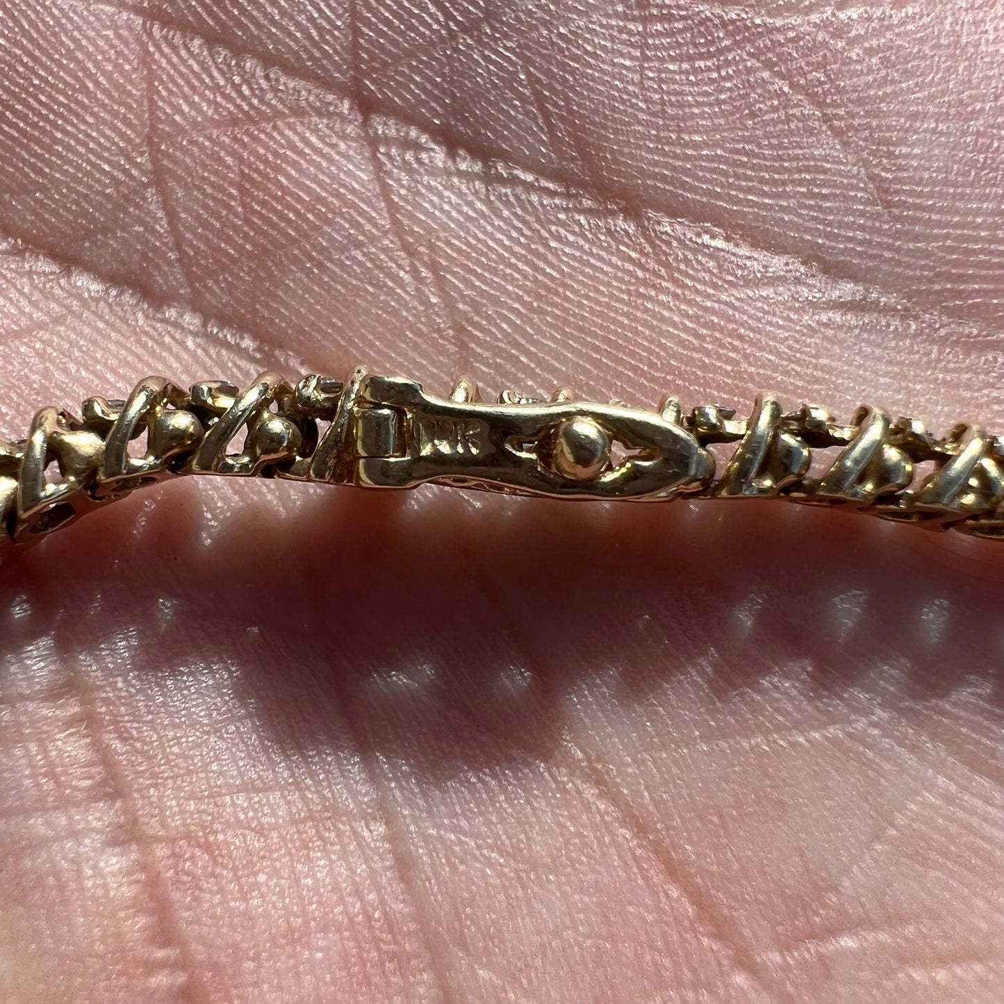 Vintage 14k Yellow Gold Heavyweight 1.0CTW Natural Diamond Classic Tennis Bracelet (7”)