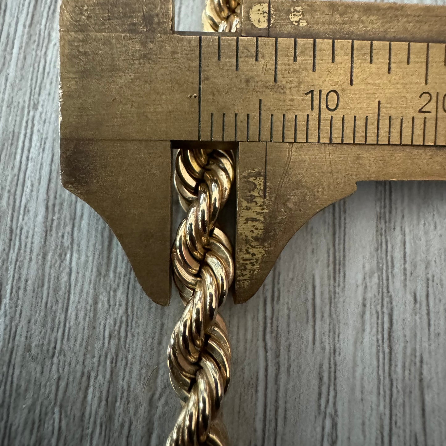 Vintage Super Heavyweight Solid 14k Yellow Gold Classic Rope Chain Necklace (22”)