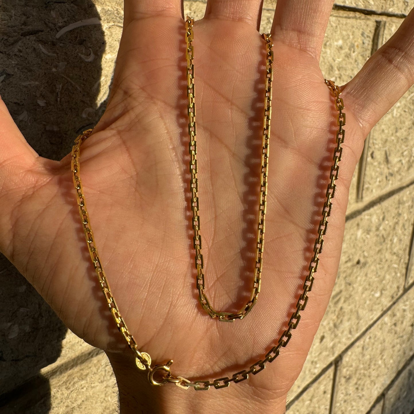 Old Solid 18k Italian Yellow Gold Anchor Link Chain Necklace (20”)