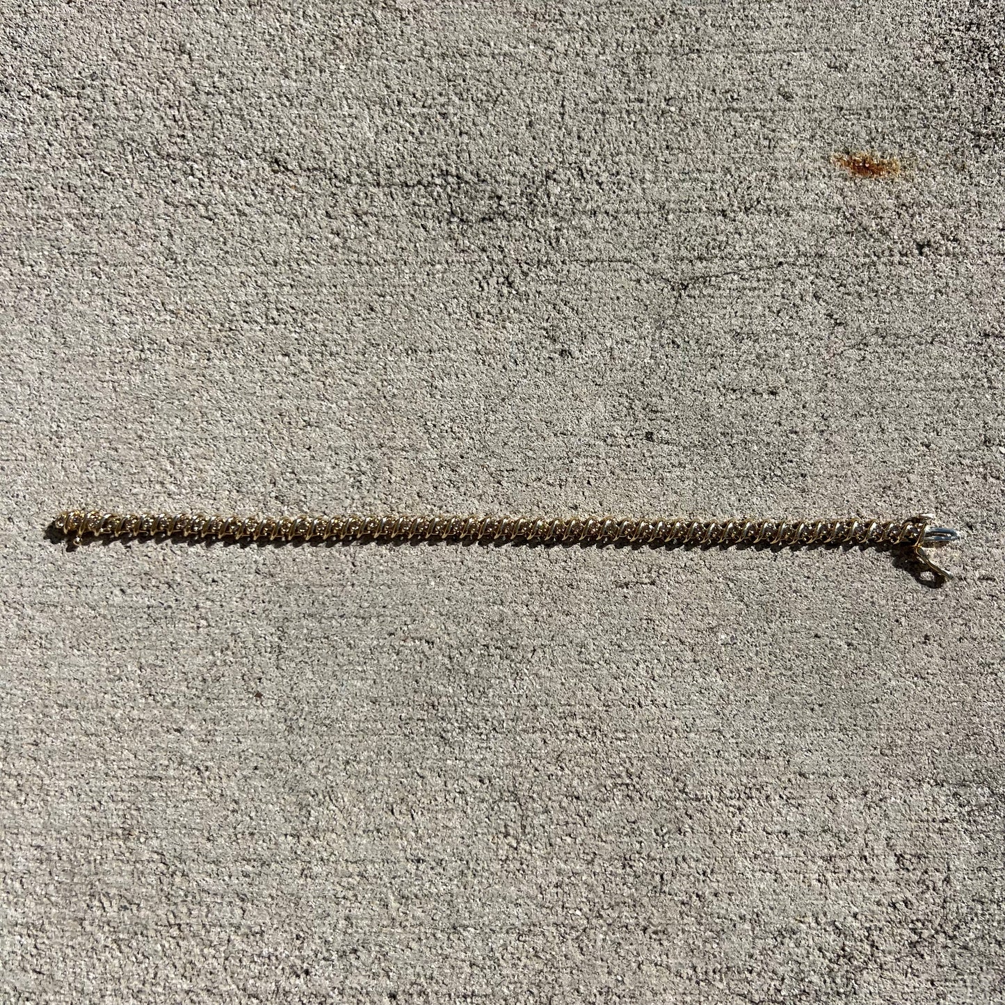 Vintage 14k Yellow Gold Heavyweight 2.0CTW Natural Diamond S-Link Tennis Bracelet (7.35”)