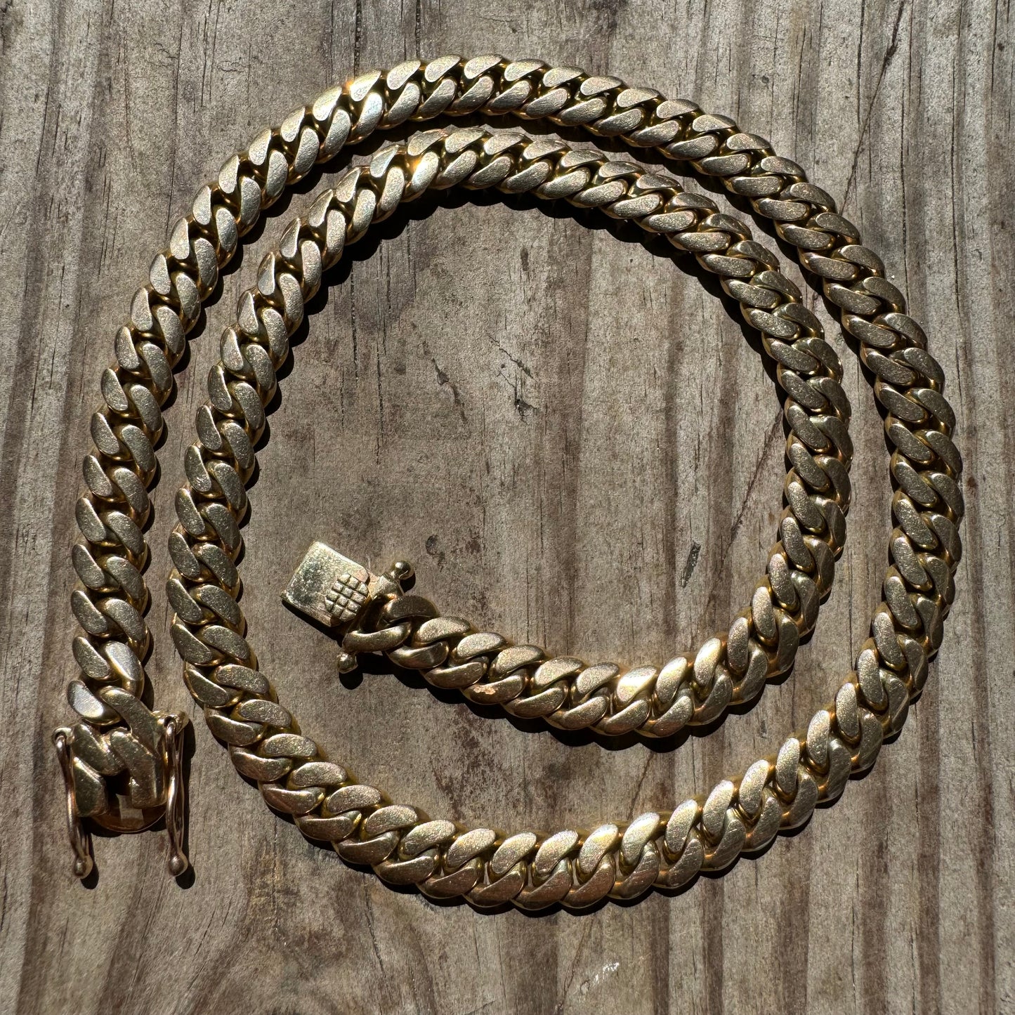 Vintage Solid 14k Yellow Gold Heavyweight (110g) Miami Cuban Link Necklace (22”)