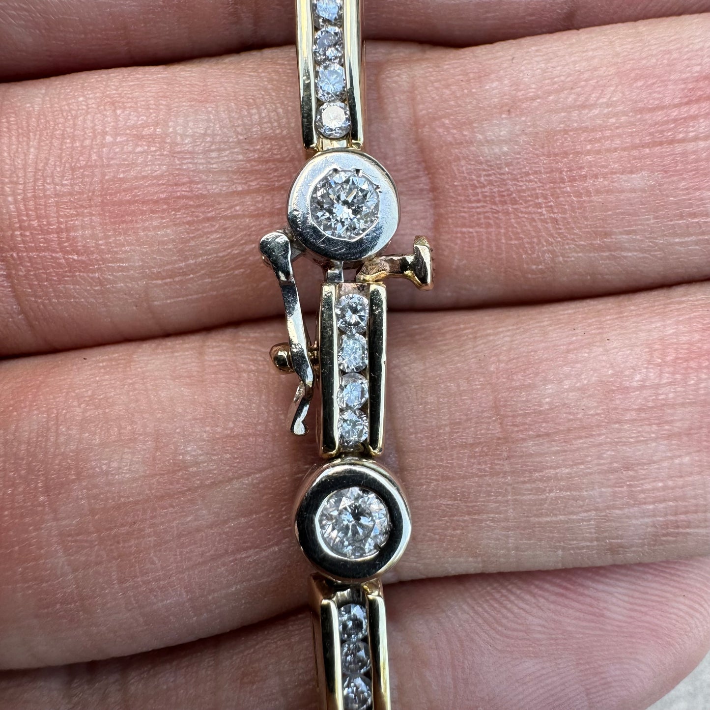 Custom 14k Two-Tone 3.5CTW Natural Diamond Bracelet (6.5”)
