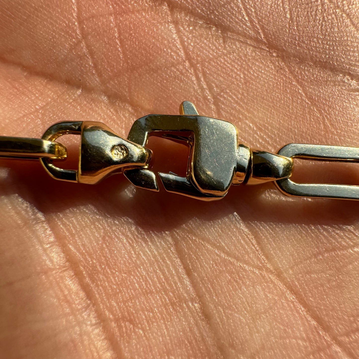 Brand New Solid 14k Yellow Gold Paperclip Link Necklace (22”)