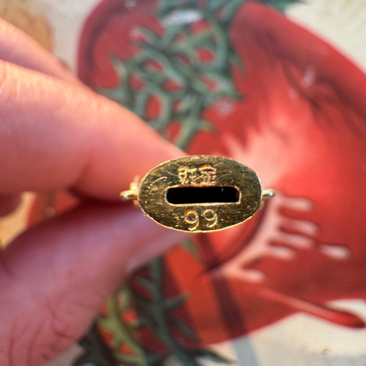 Vintage Pure 24k Solid Gold Asiatic Dragon Knife And Sheath Pendant
