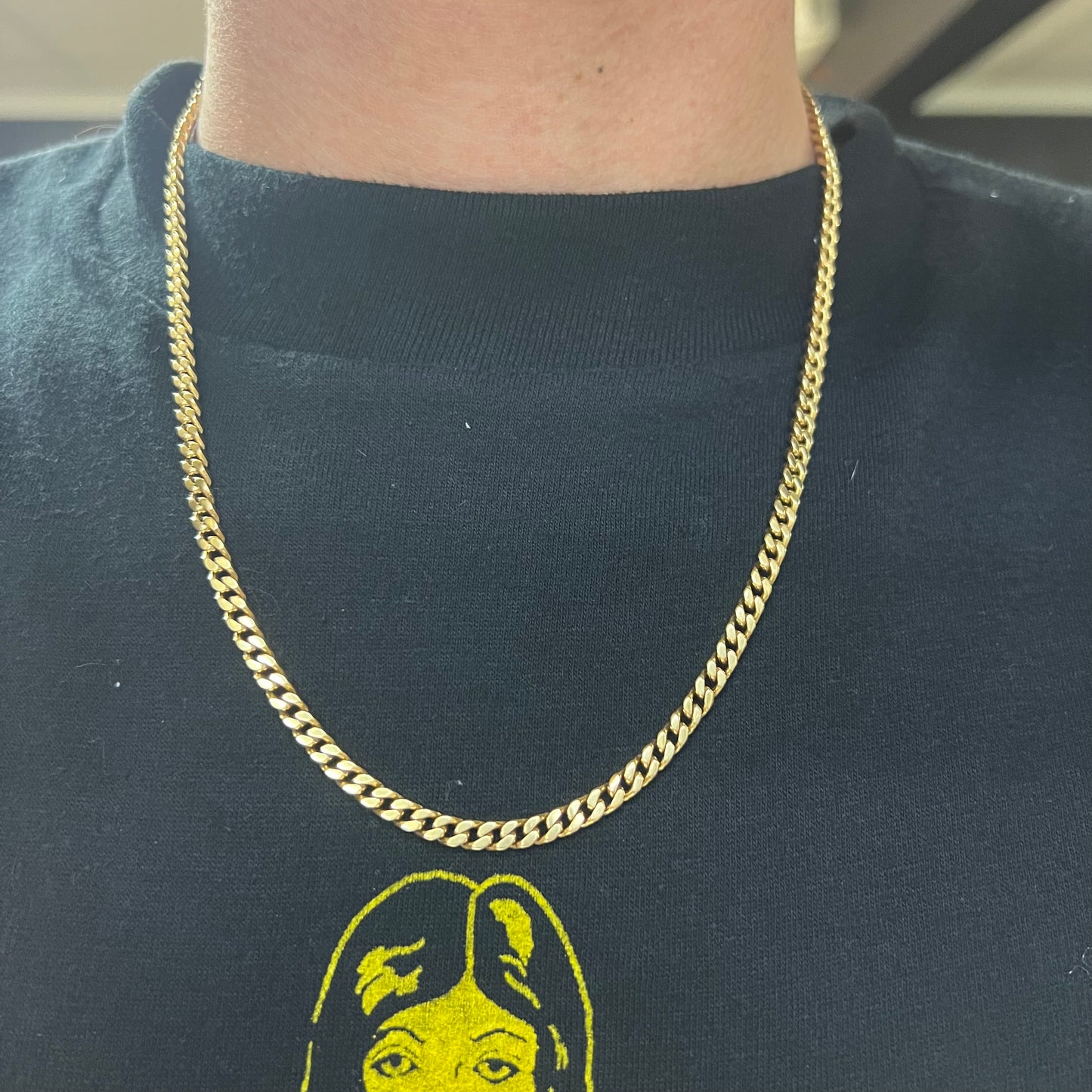 1950’s Solid 14k Yellow Gold Old School Cuban Link Necklace (20.5”)