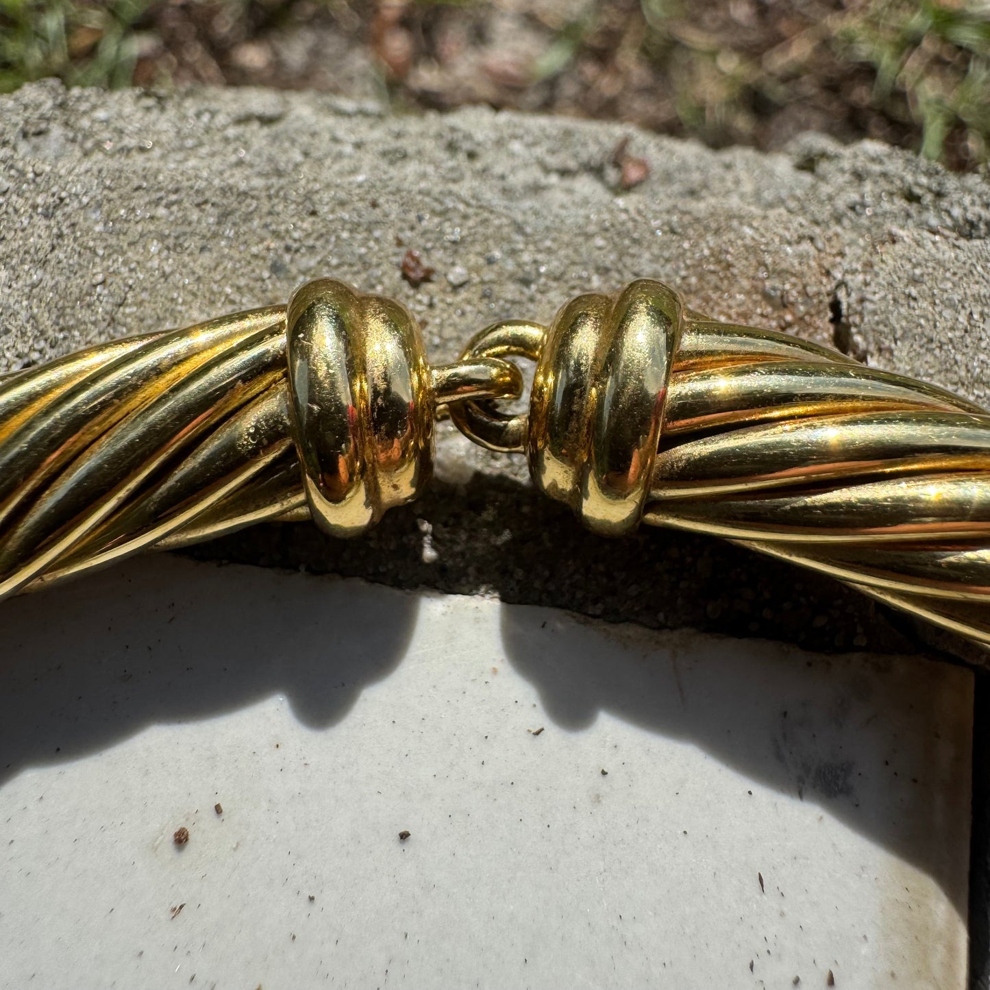 Vintage David Yurman 18k Yellow Gold Natural Diamond And Ruby Cable Link Buckle Necklace (16”)