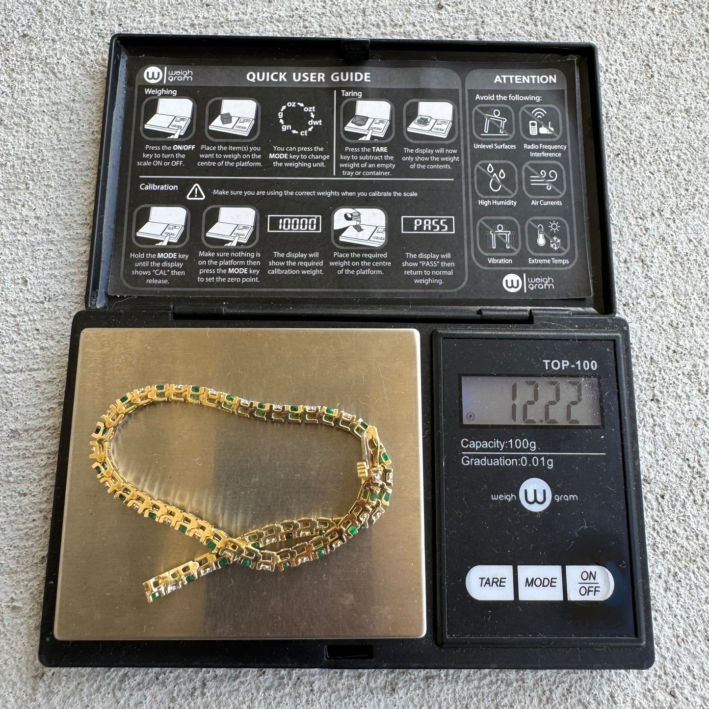 Vintage 14k Yellow Gold 2.75CTW Natural Emerald And Diamond Classic Tennis Bracelet (8”)