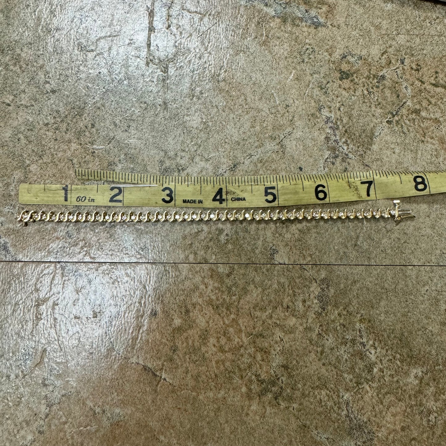 Vintage 14k Yellow Gold 2.0CTW Natural Diamond S-Link Tennis Bracelet (7.5”)