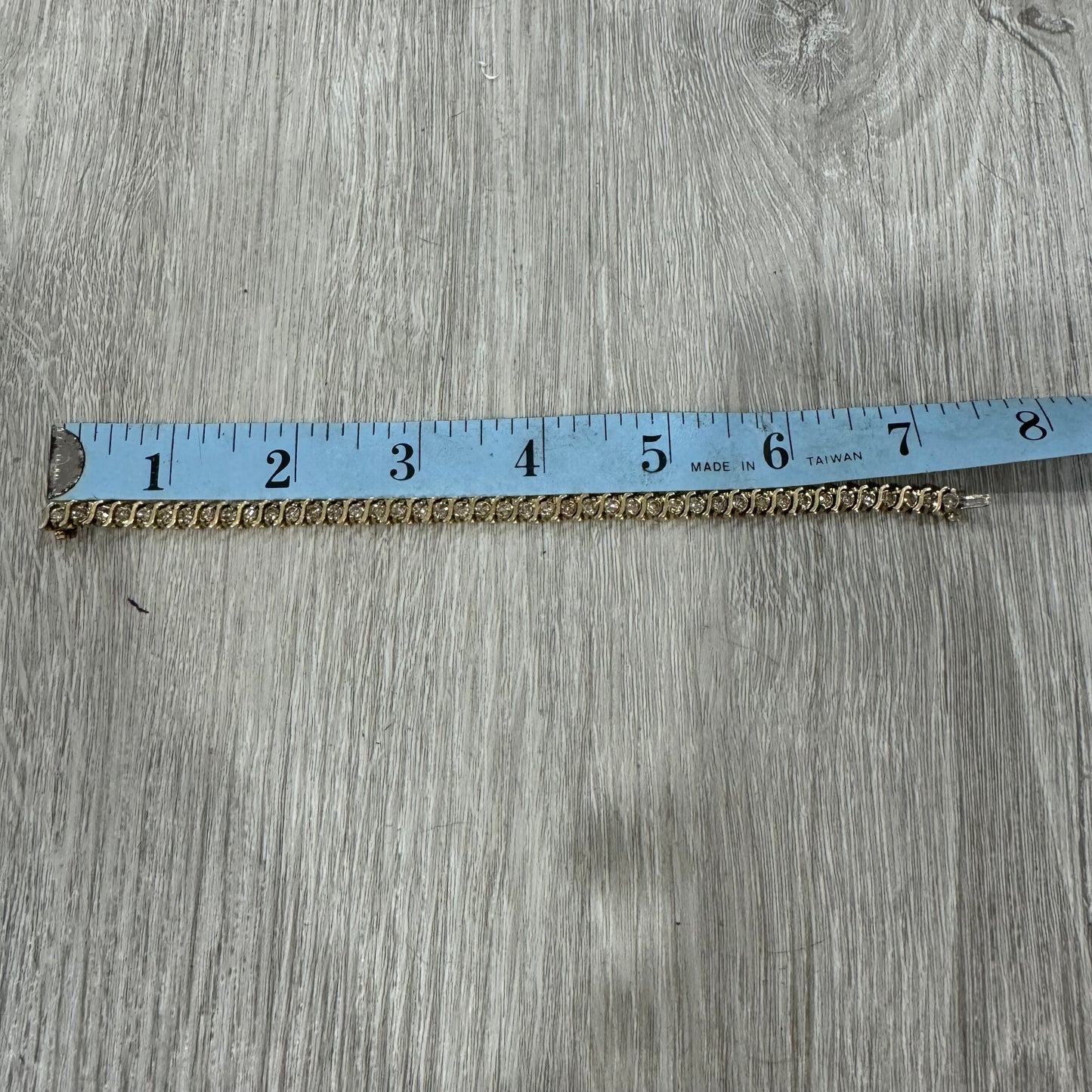 Vintage Solid 14k Yellow Gold 3.0ctw Natural Diamond Heavyweight S-Link Tennis Bracelet (7.25”)
