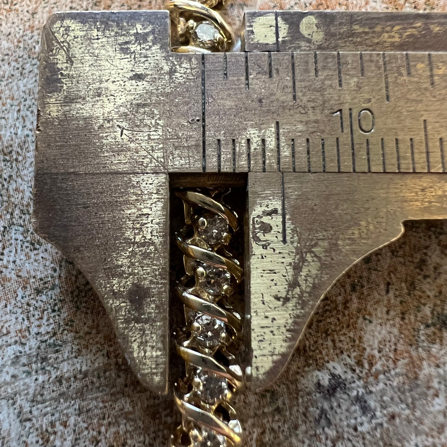 Vintage 14k Yellow Gold Heavyweight 2.0CTW Natural Diamond S-Link Tennis Bracelet (7.35”)