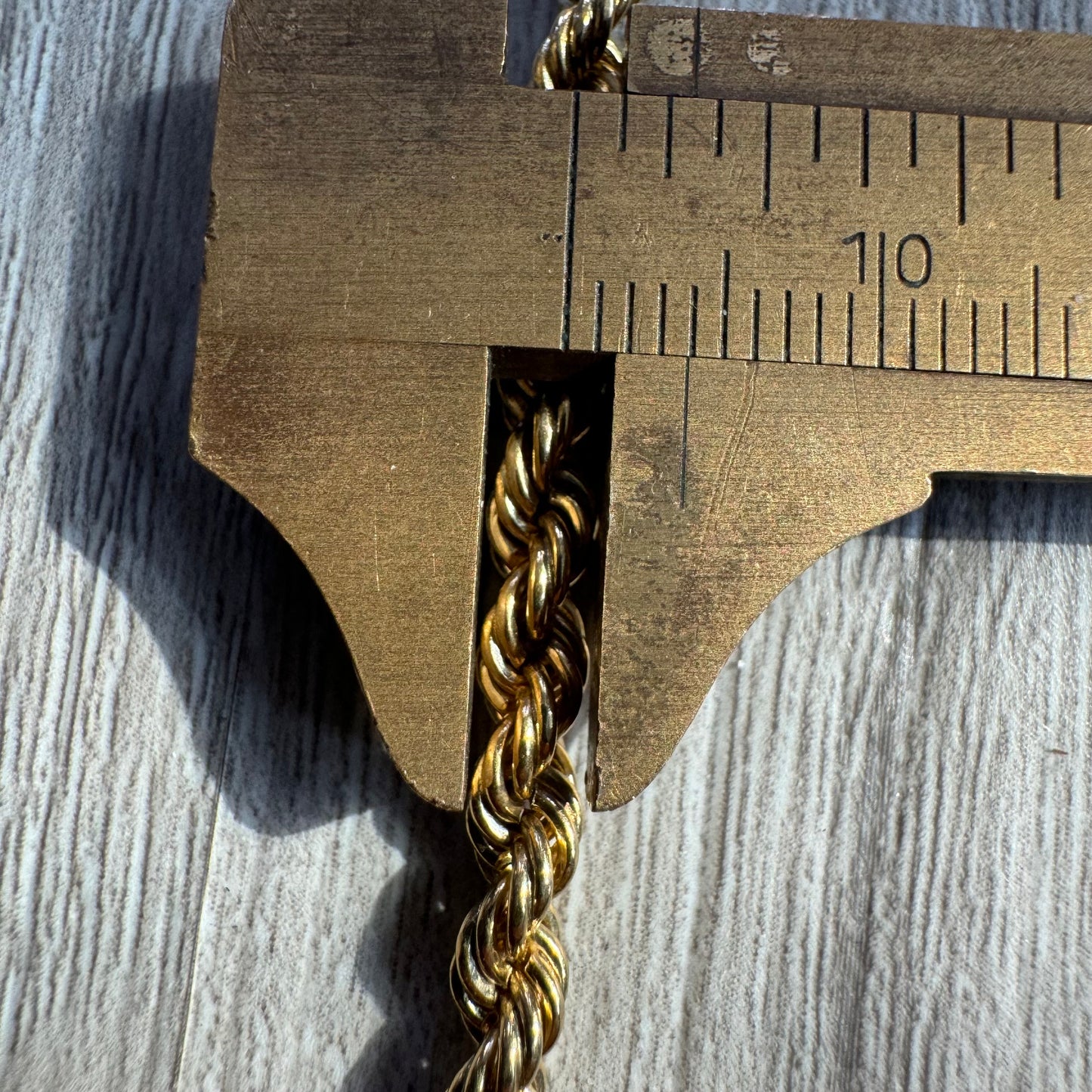 Vintage Solid 14k Buttery Yellow Gold Classic Rope Chain Necklace (20.5”)