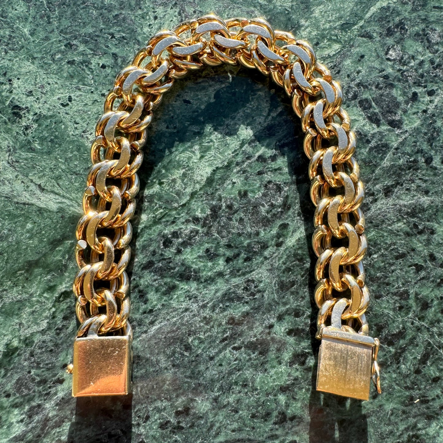 Mid-Century Tiffany & Co. Solid 14k Yellow Gold Heavyweight Chunky Chino Link Bracelet (8”)