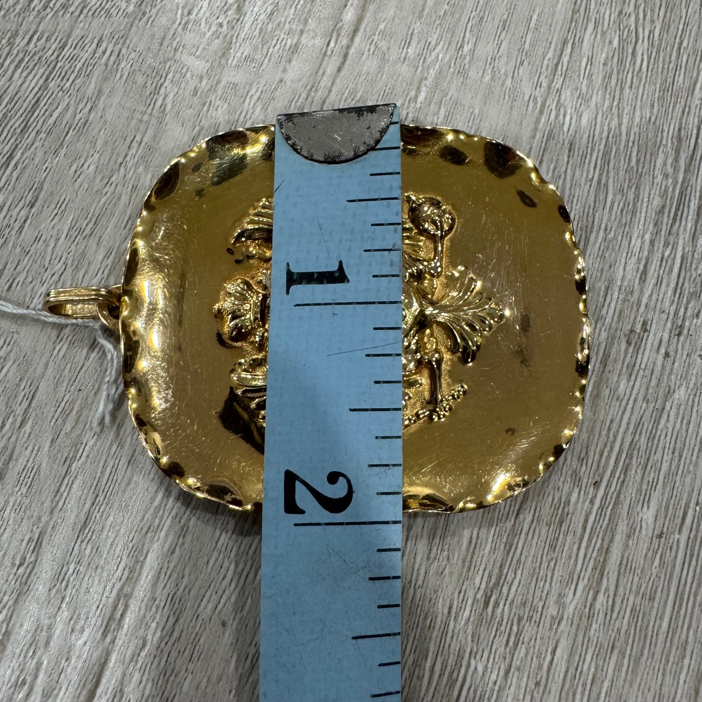 Vintage Designer Handmade Solid 18k Yellow Gold Large Russian Coat of Arms Imperial Double Eagle REPOUSSÉ Pendant