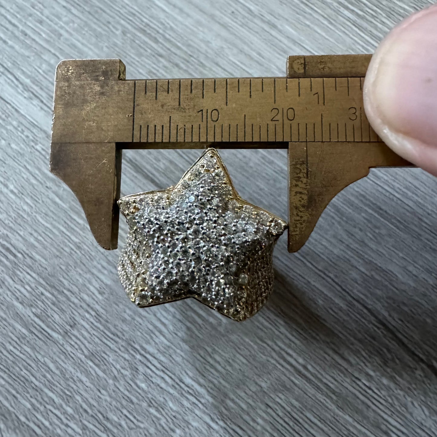 Custom 5.75CTW Natural Diamond Flooded 14k Yellow Gold 3D Star Ring (9.75)