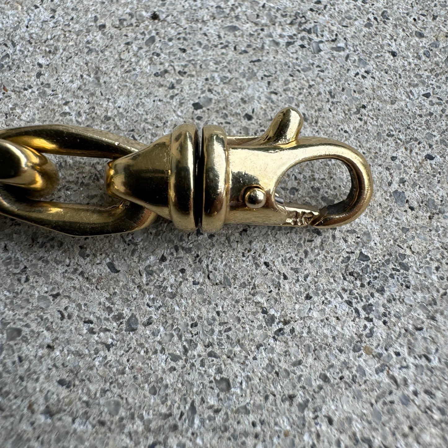 Vintage Solid 14k Yellow Gold Heavyweight Knife-Edged “Biker Chain” Anchor Link Bracelet (8”)