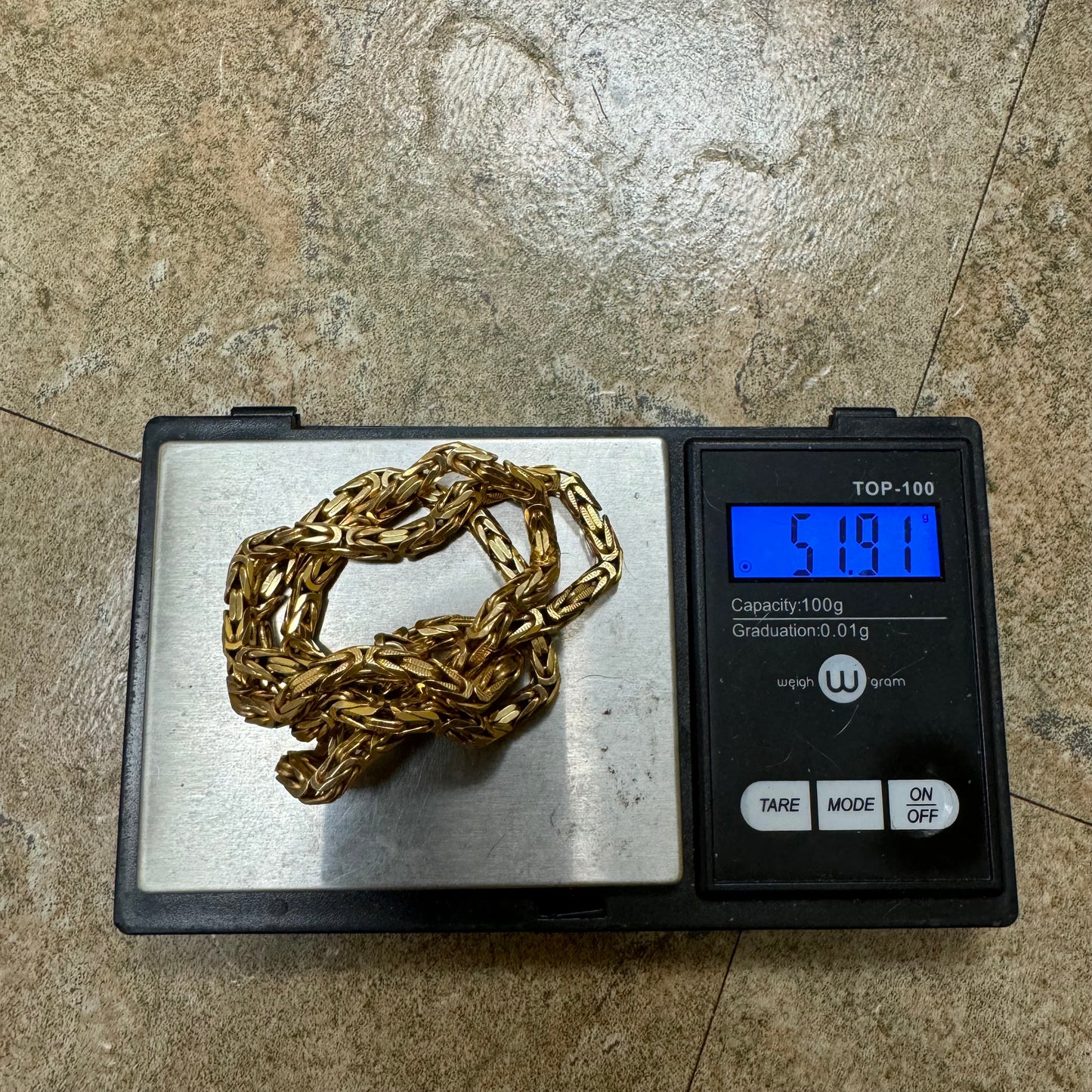 1990’s Solid 14k Italian Yellow Gold Heavyweight Byzantine Link Necklace (21.5”)