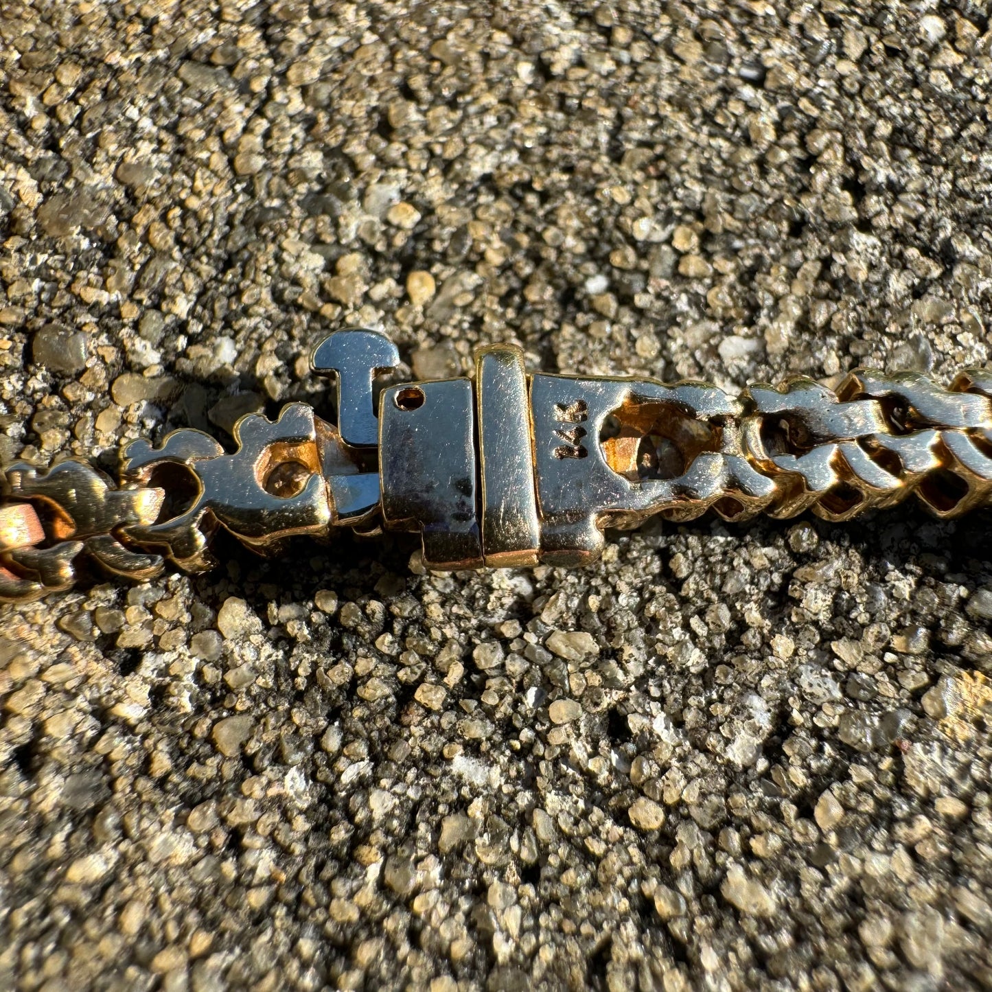 Vintage 14k Yellow Gold 2.25CTW Natural Diamond S-Link Tennis Bracelet (7.4”)