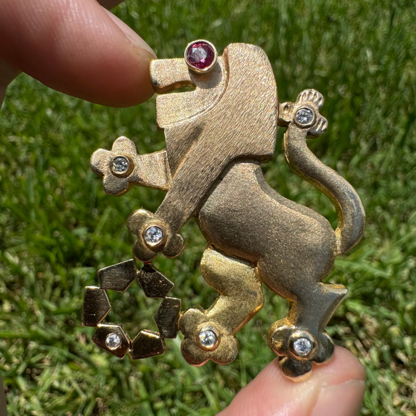 1982 Solid 14k Yellow Gold Heavyweight Lion Of Judah Pendant