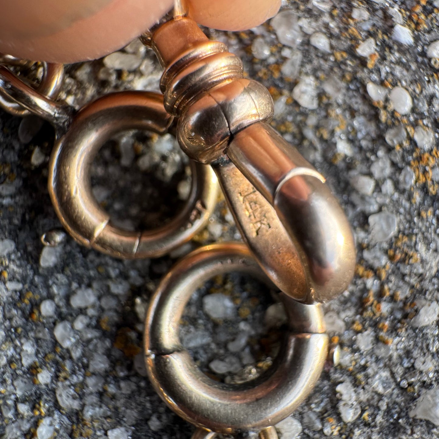 1924 Solid 14k Yellow Gold Double Albert Curb Link Watch Chain Necklace (23”)